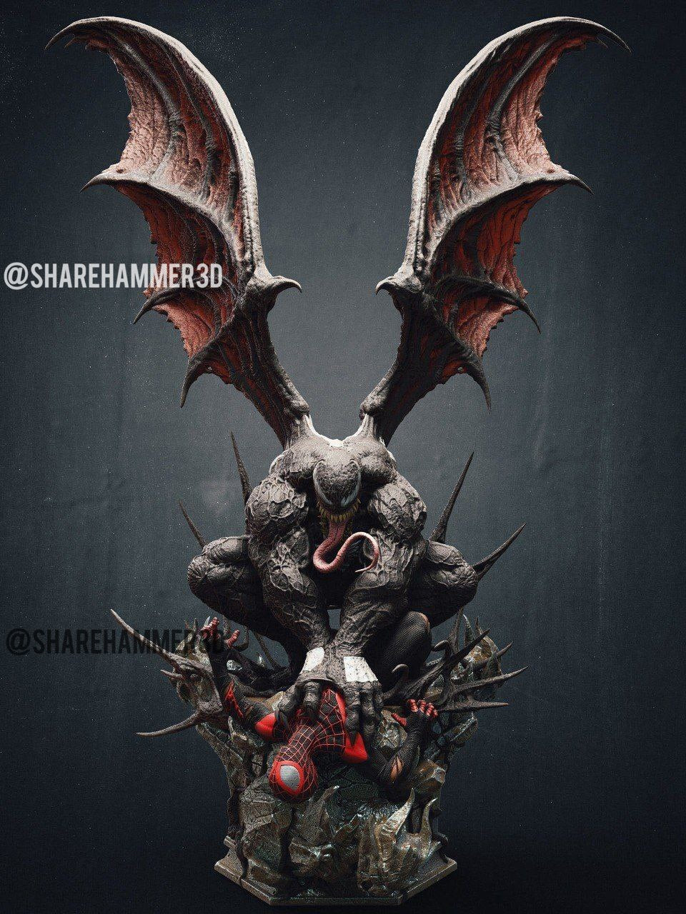 Angel Venom Spiderman Miles Morales Marvel 3D STL