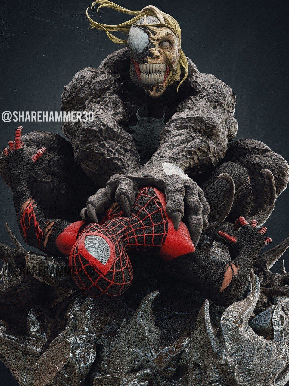 Angel Venom Spiderman Miles Morales Marvel 3D STL