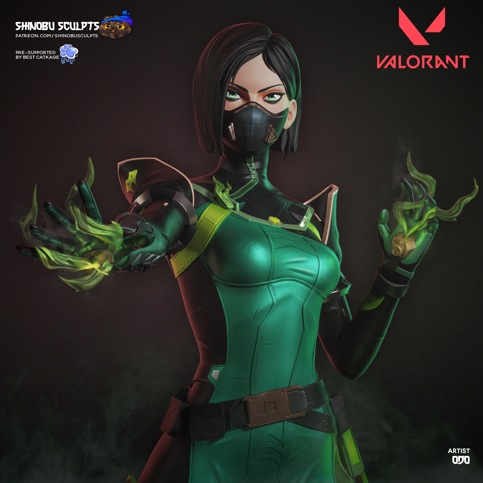Viper Valorant Ajan Agent Figür 3D STL