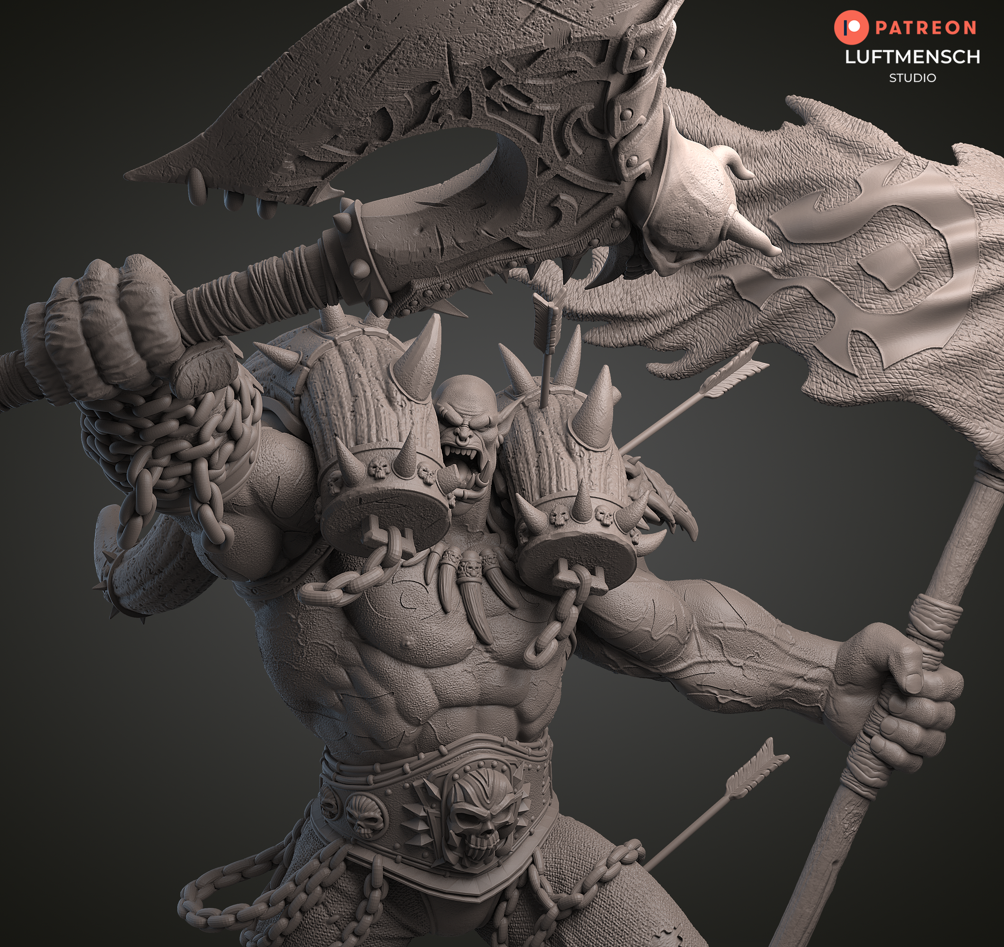 Garrosh Hellscream Horde Flag Luftmensch 3D STL