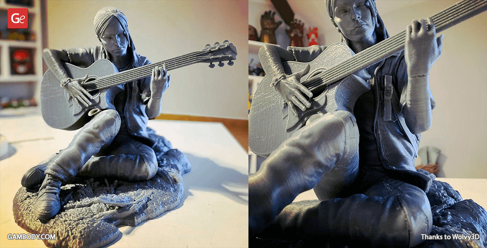 Ellie with guitar The last of us 3D STL