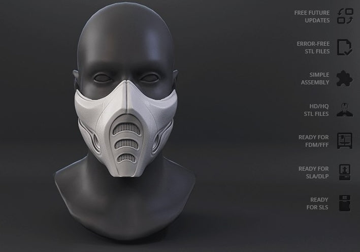 Mortal Kombat SubZero Maskesi STL