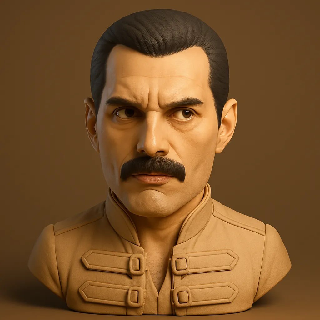 Freddie Mercury Büst figür 3D STL