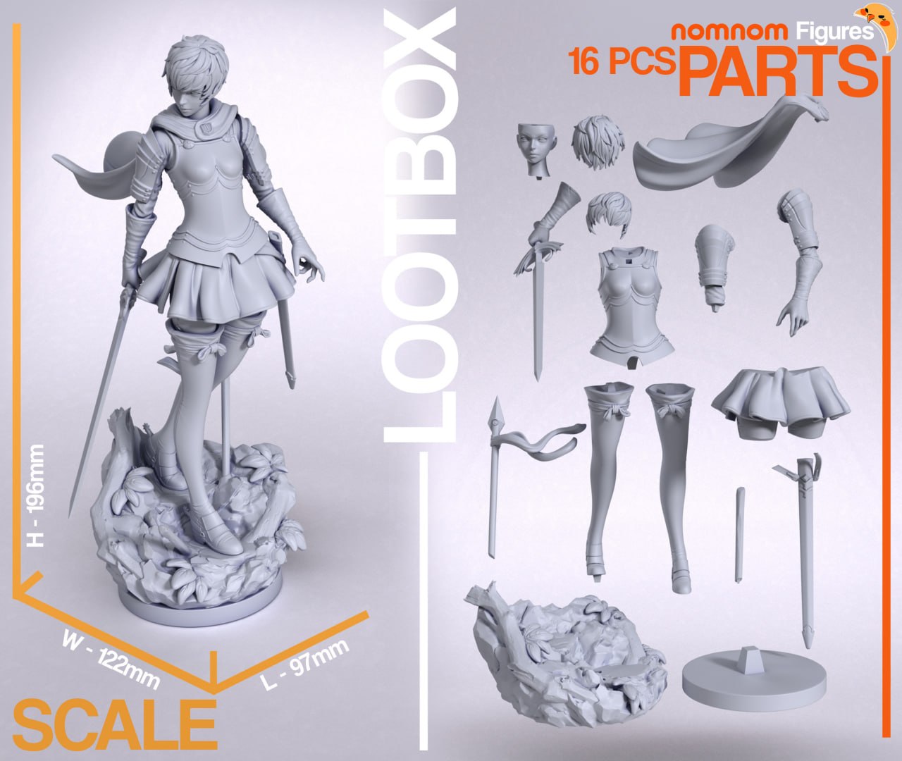 Casca Berserk figürü STL 3D