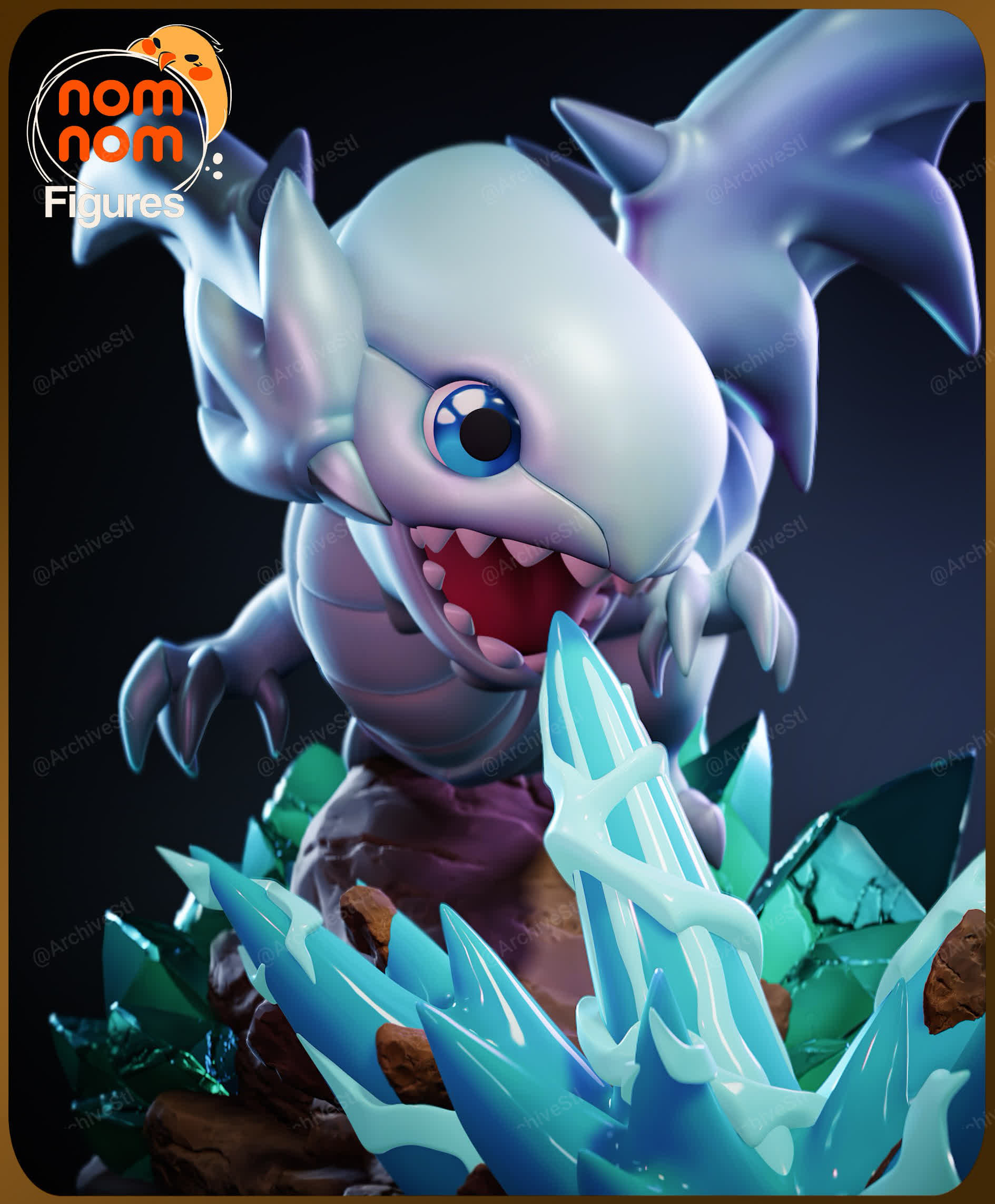 Blue eyes white dragon Yugioh chibi 3D STL