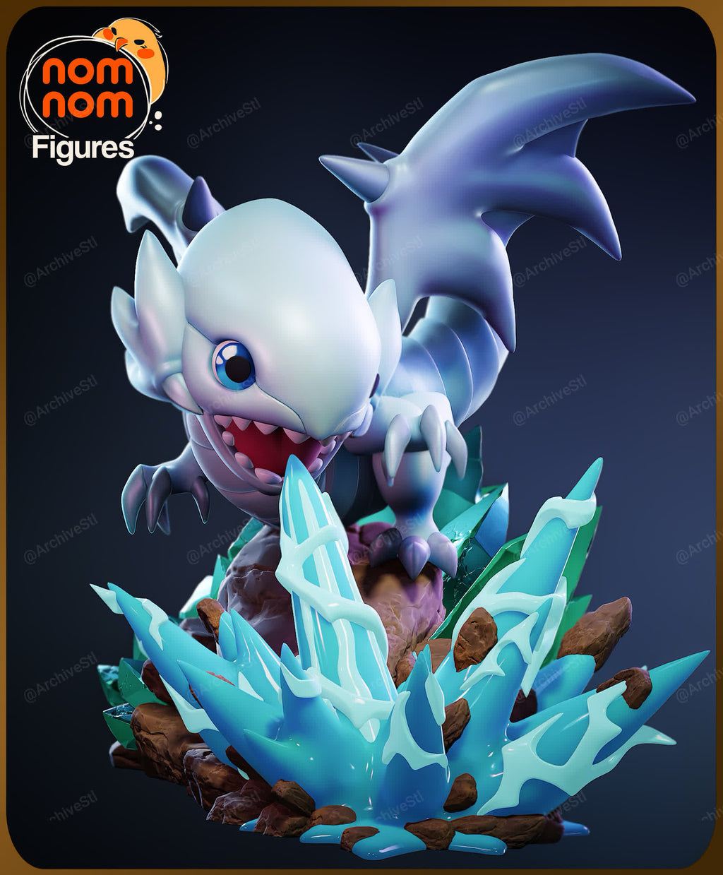 Blue eyes white dragon Yugioh chibi 3D STL