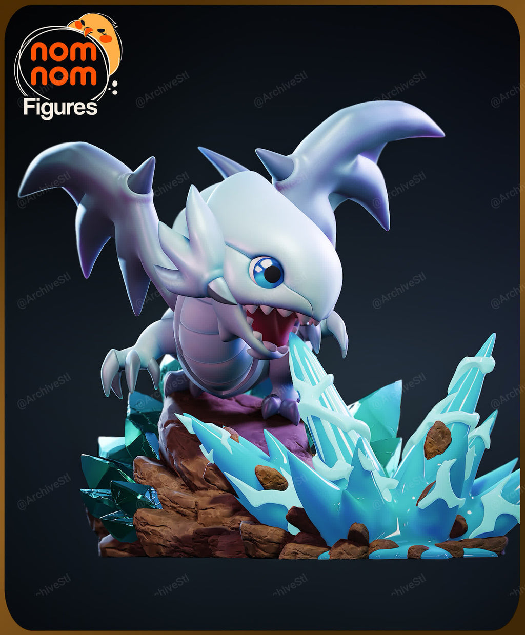 Blue eyes white dragon Yugioh chibi 3D STL