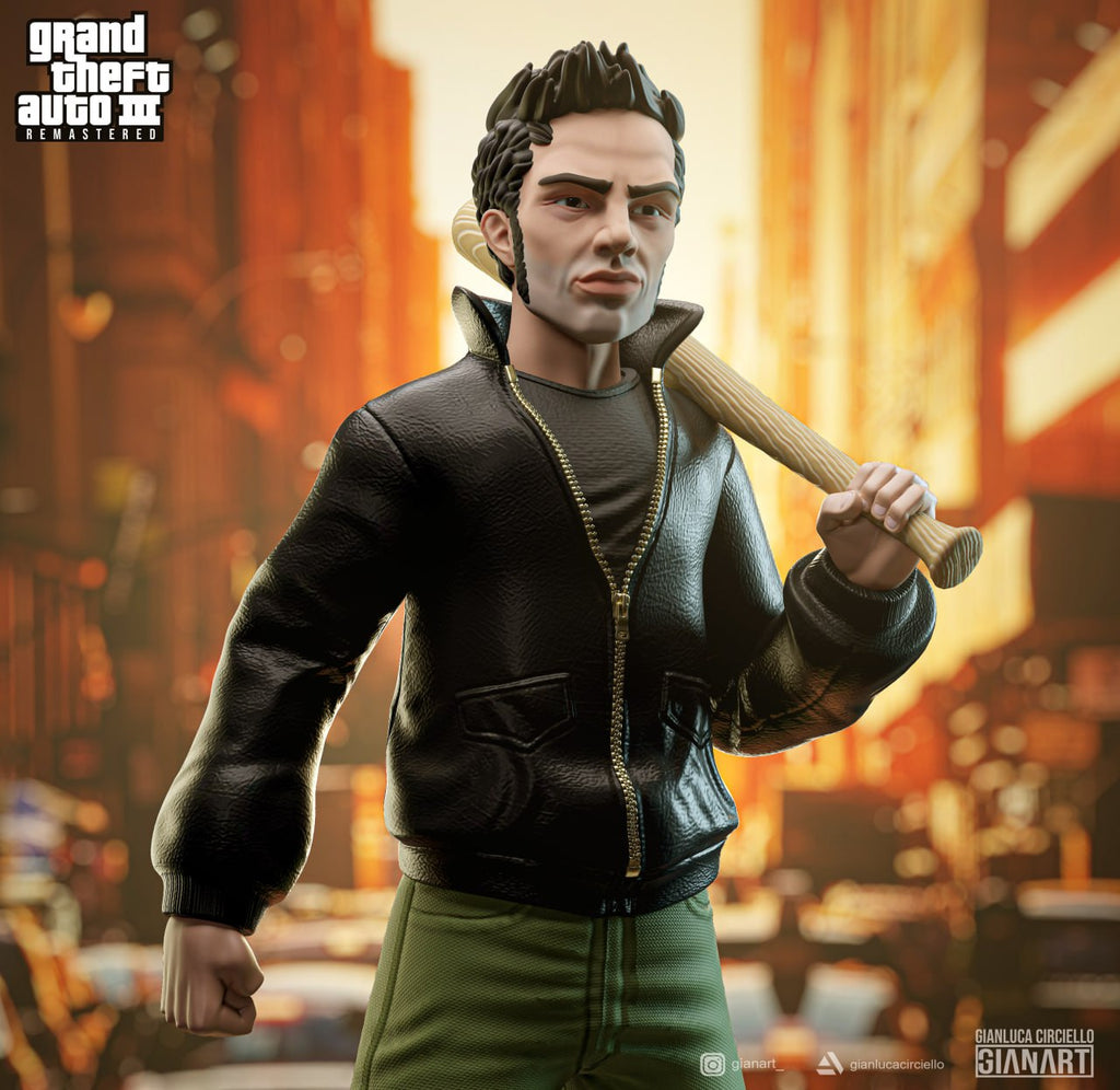GTA 3 Claude Grand Theft Auto III Cartooned 3D STL