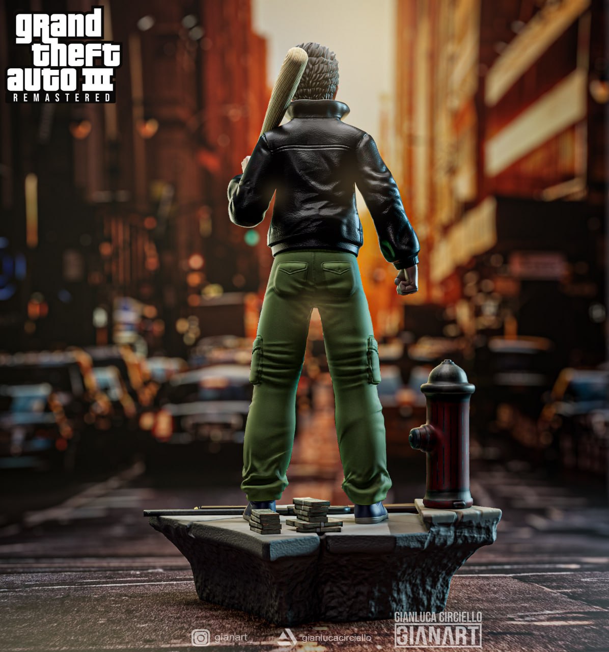 GTA 3 Claude Grand Theft Auto III Cartooned 3D STL