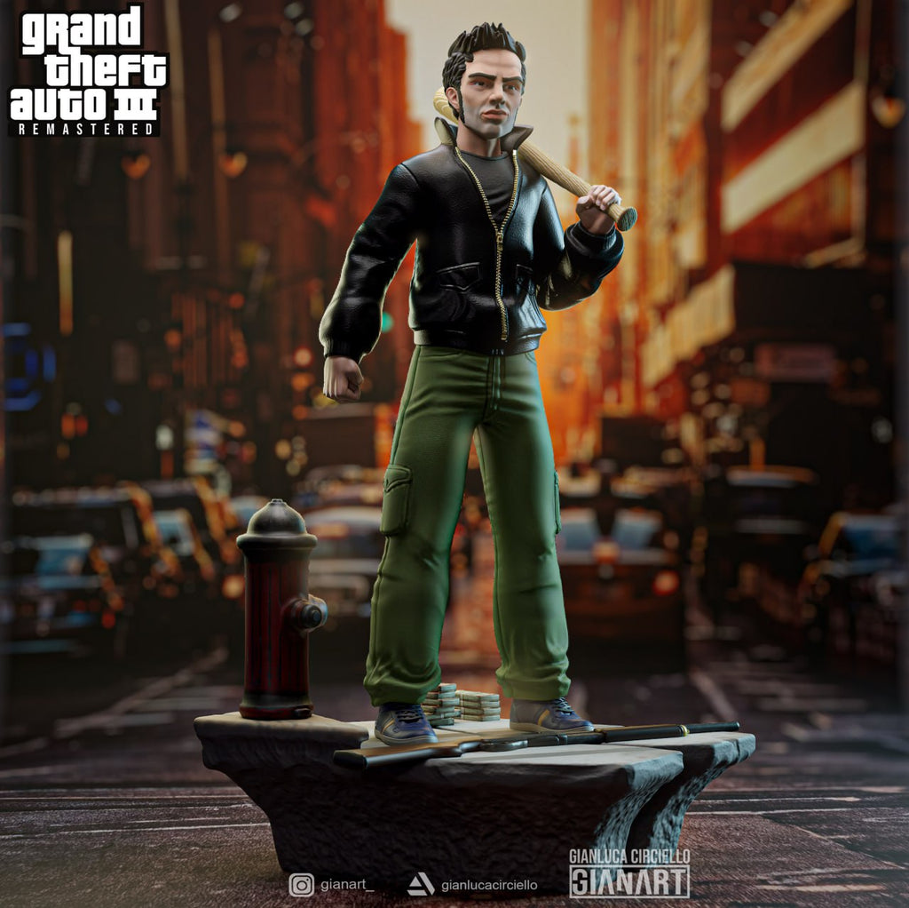 GTA 3 Claude Grand Theft Auto III Cartooned 3D STL