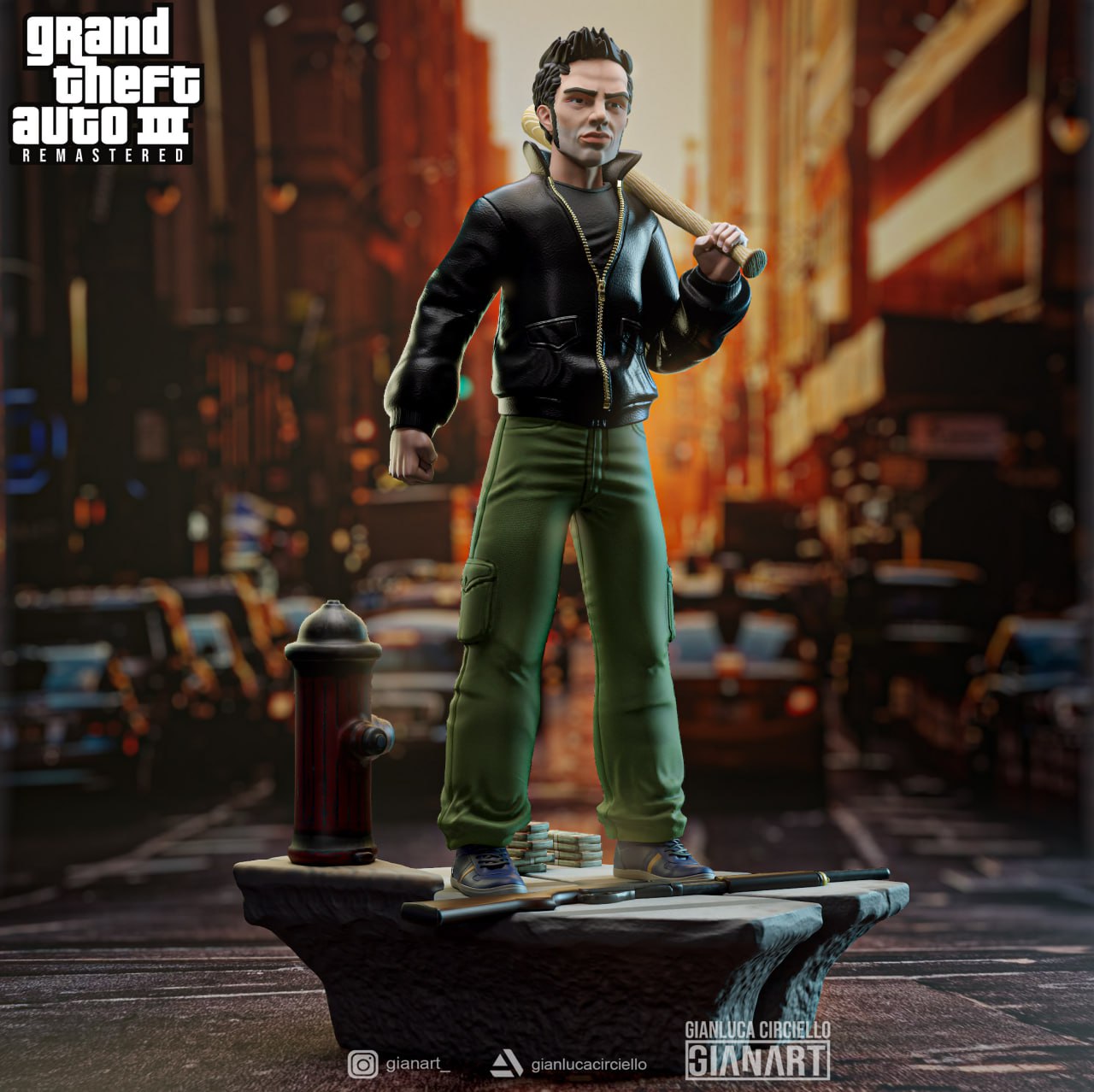 GTA 3 Claude Grand Theft Auto III Cartooned 3D STL
