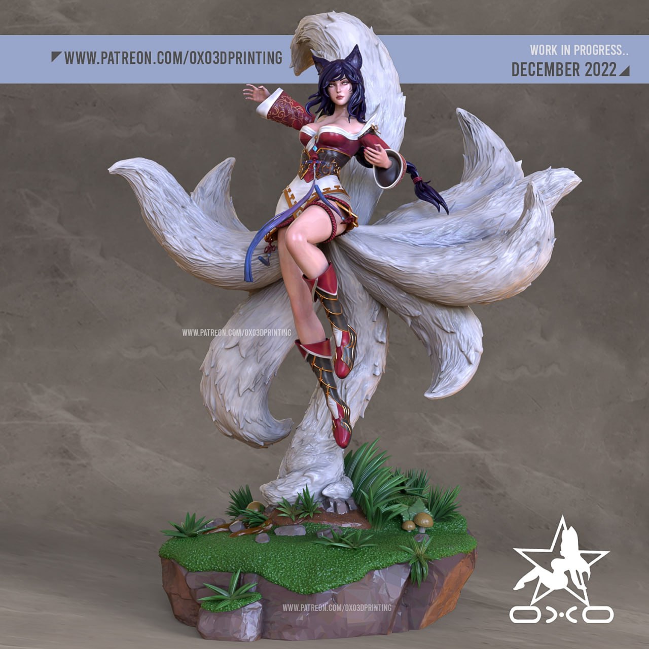 Ahri League of Legends LoL 3D STL