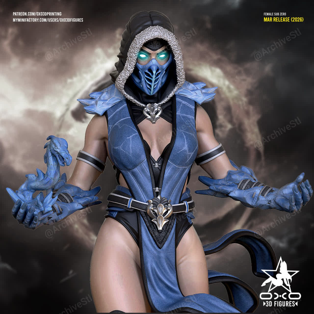Female Sub-Zero Mortal Kombat 3D STL
