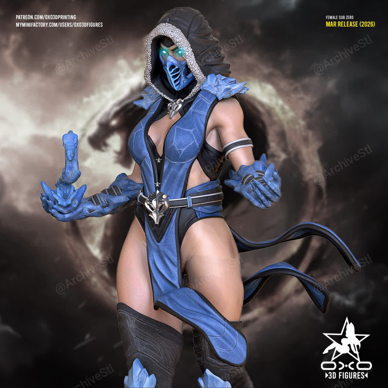 Female Sub-Zero Mortal Kombat 3D STL
