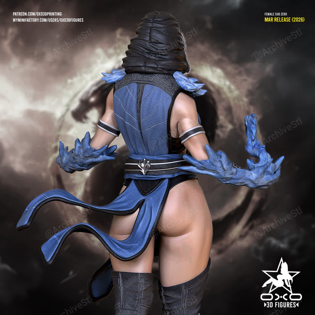 Female Sub-Zero Mortal Kombat 3D STL