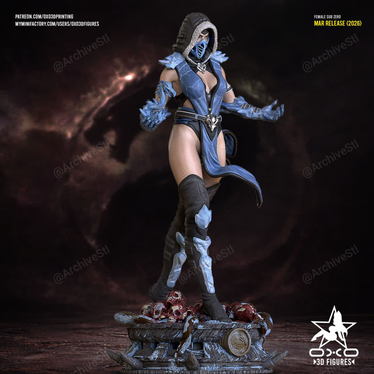 Female Sub-Zero Mortal Kombat 3D STL