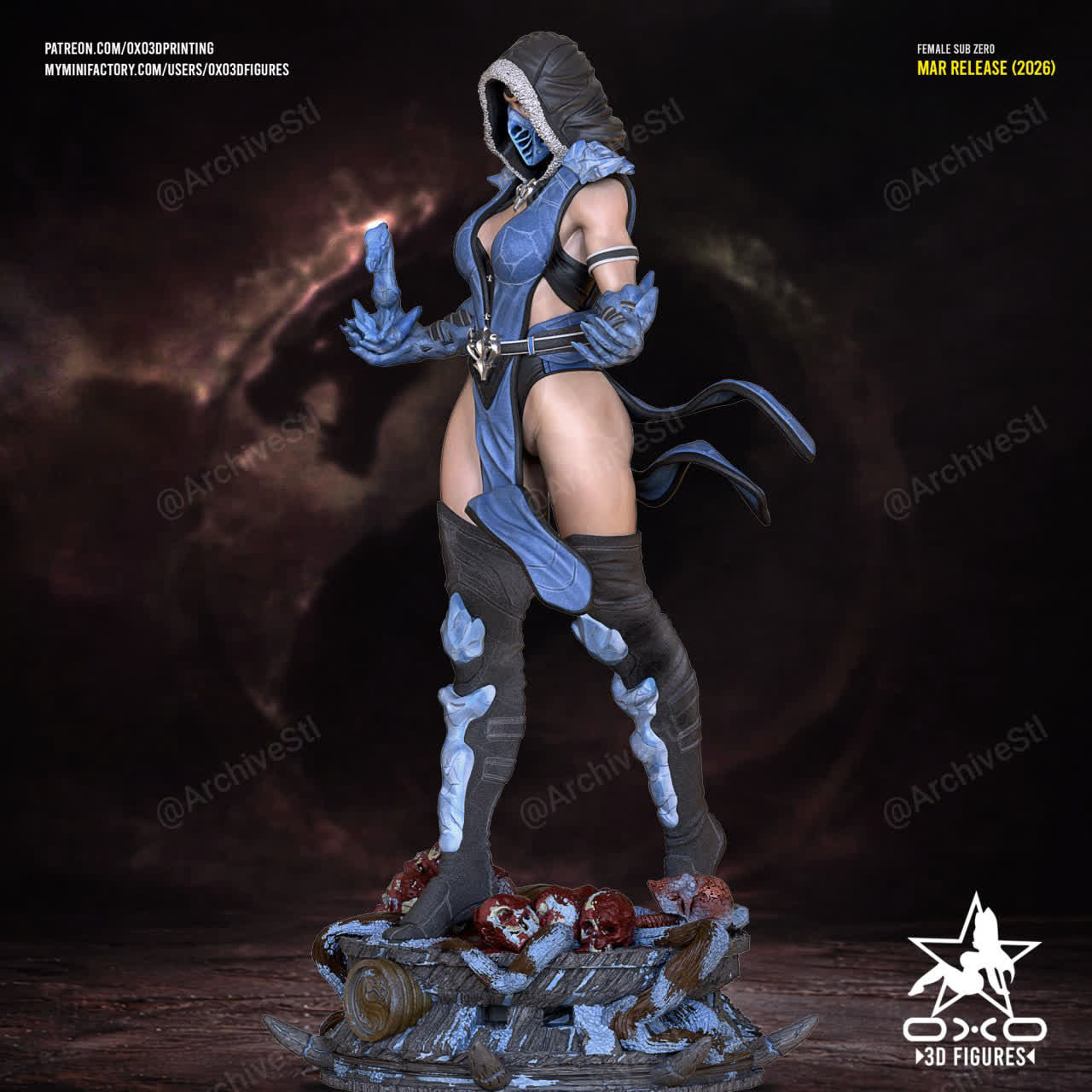 Female Sub-Zero Mortal Kombat 3D STL