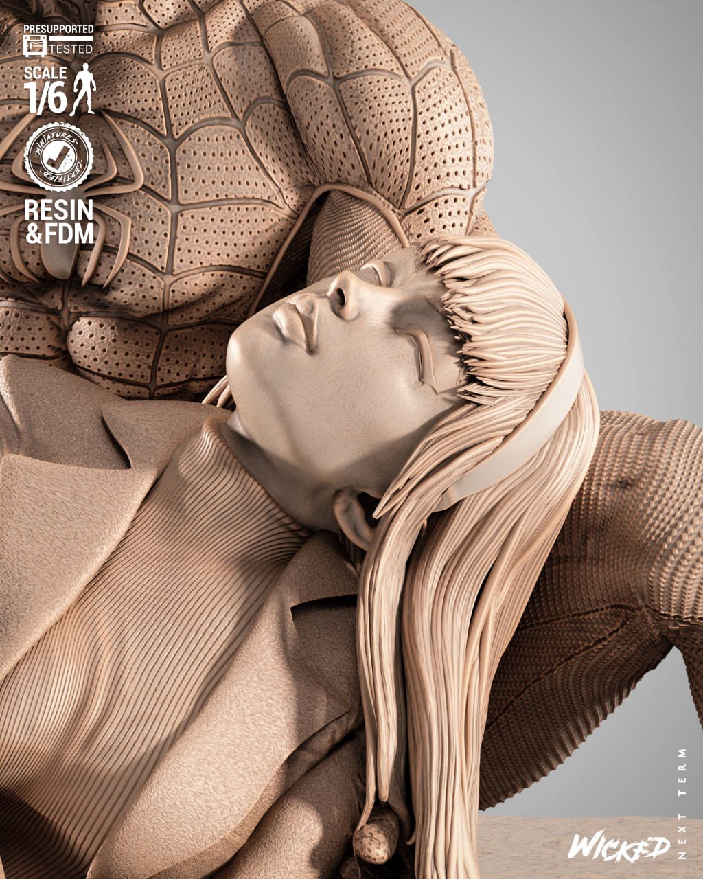 Spiderman and Gwen Mary Wicked Diorama Marvel 3D STL