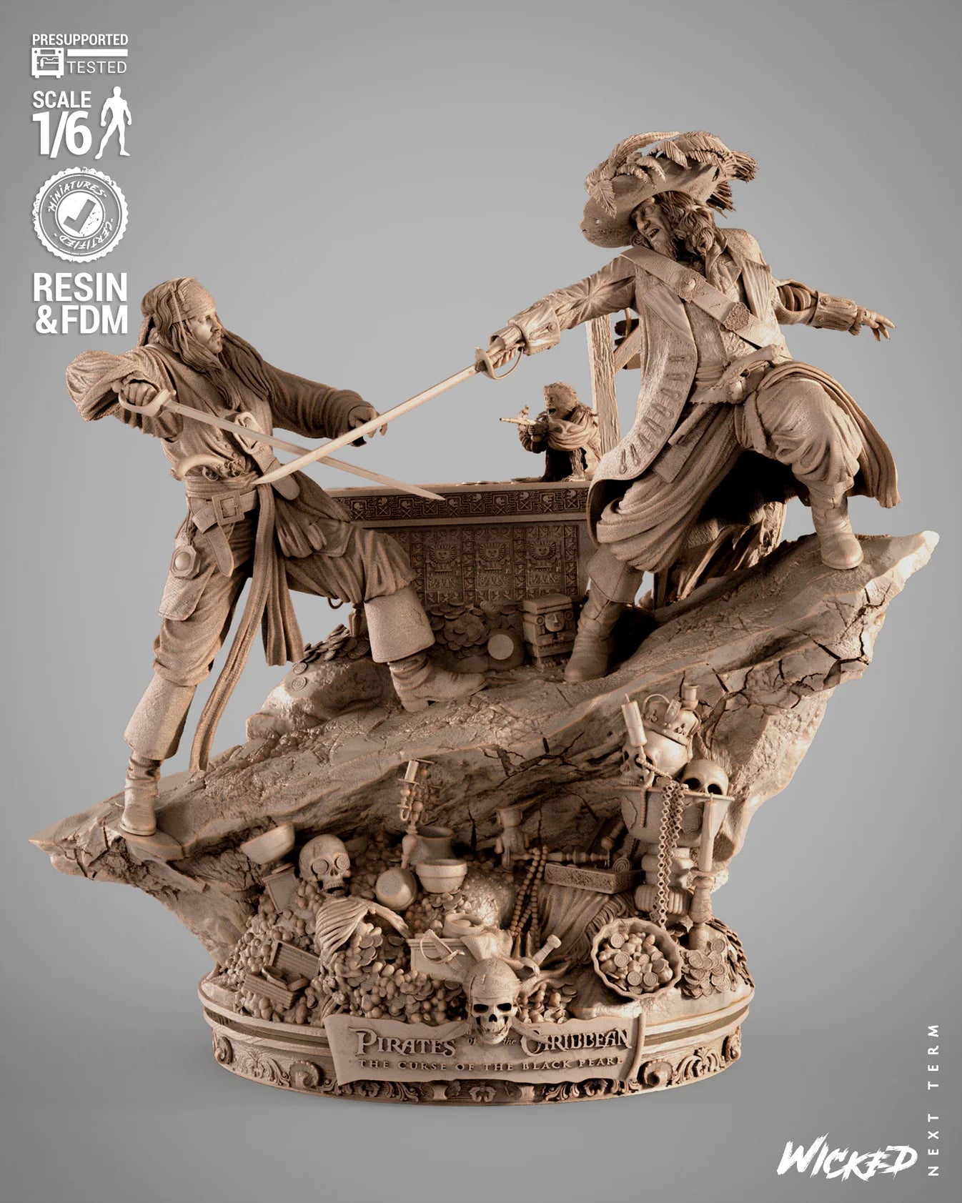 Karayip korsanları Pirates of Caribbean Diorama 3D STL