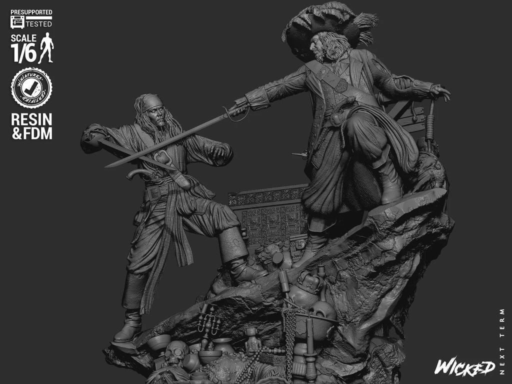 Karayip korsanları Pirates of Caribbean Diorama 3D STL