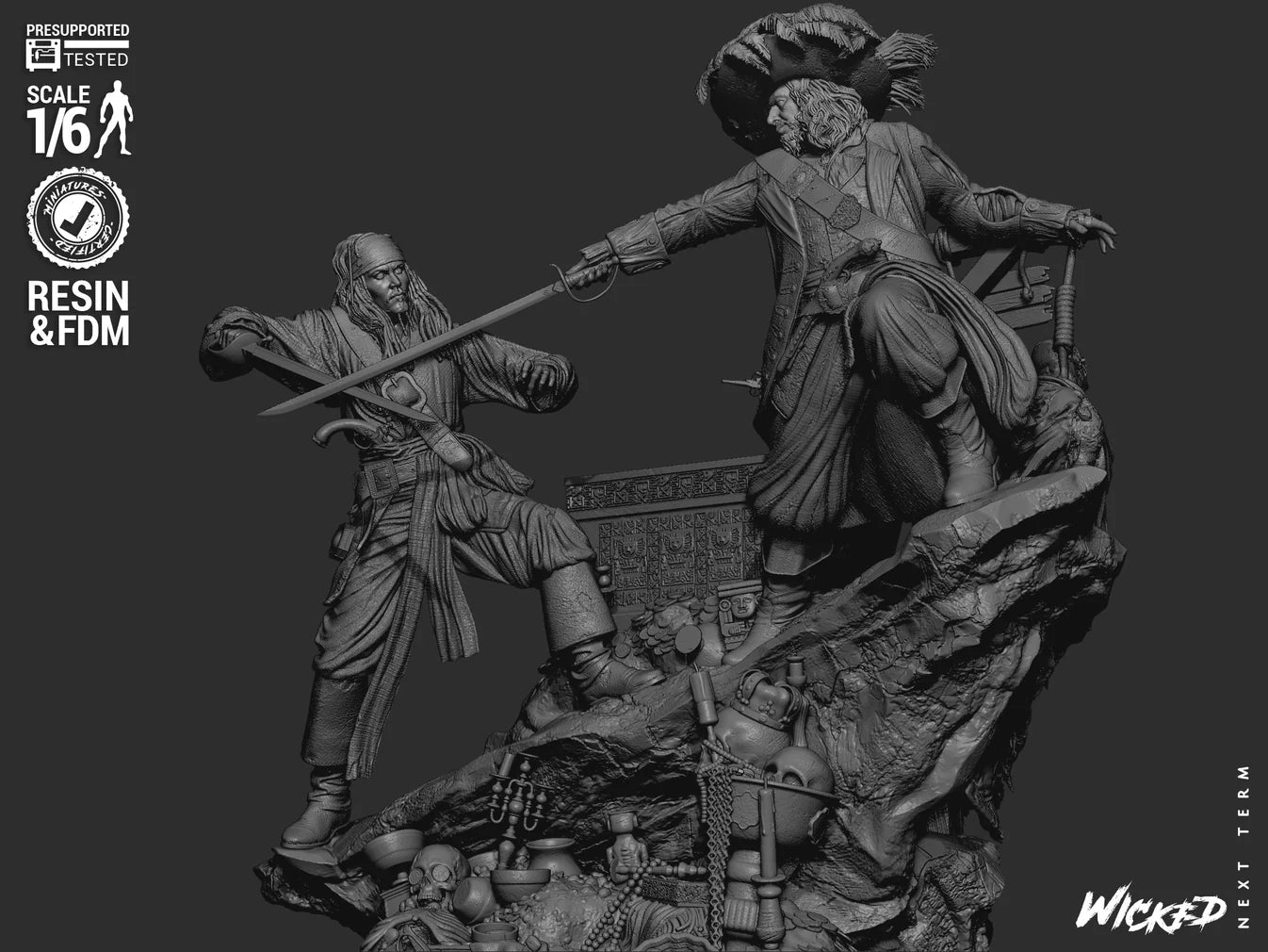 Karayip korsanları Pirates of Caribbean Diorama 3D STL