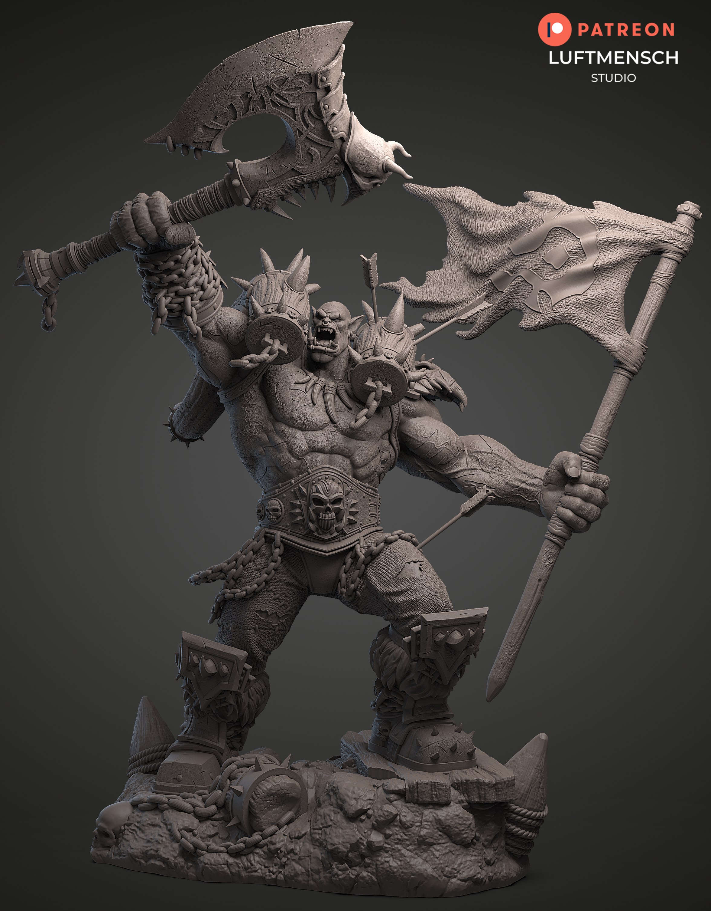 Garrosh Hellscream Horde Flag Luftmensch 3D STL