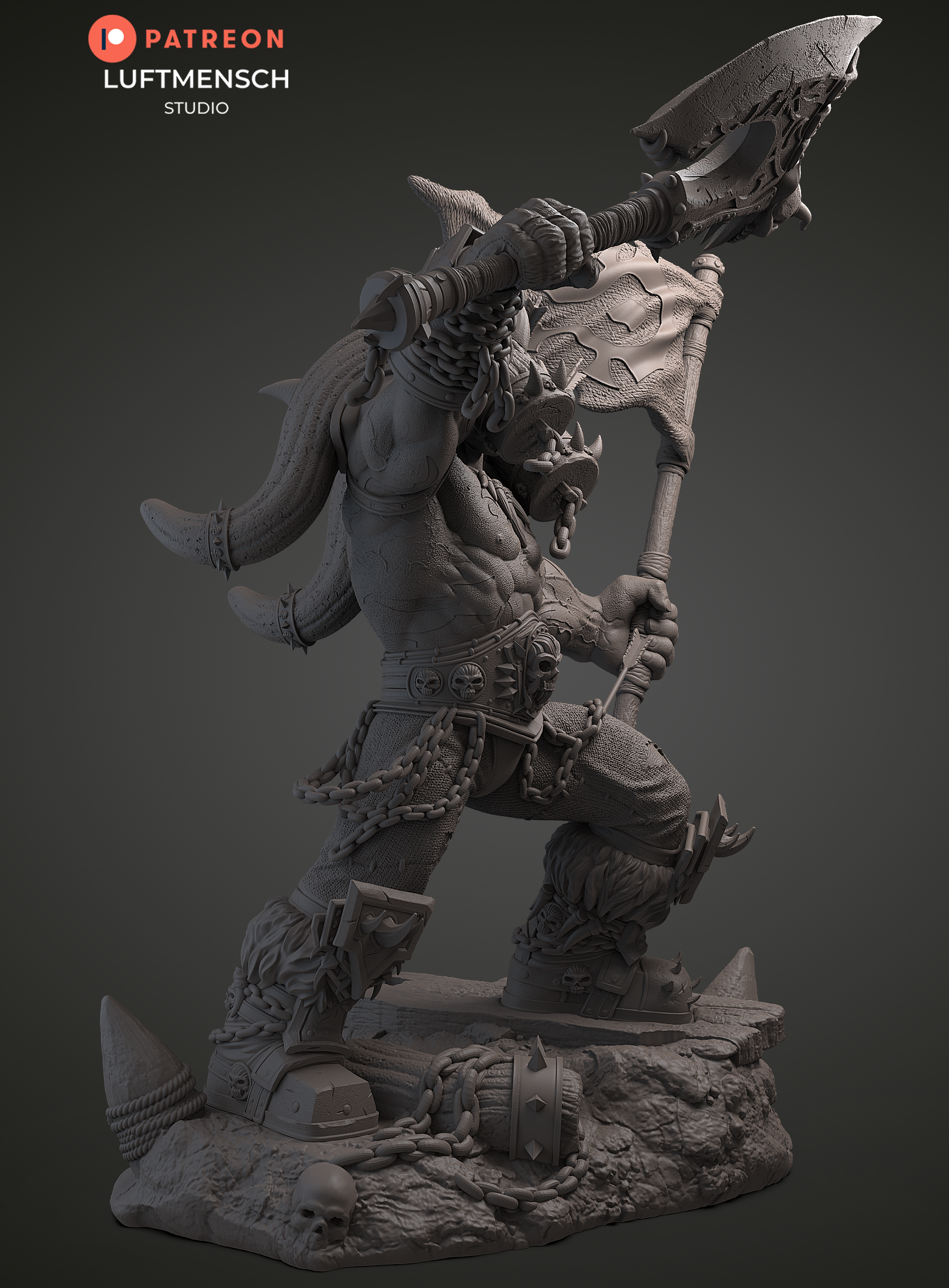 Garrosh Hellscream Horde Flag Luftmensch 3D STL