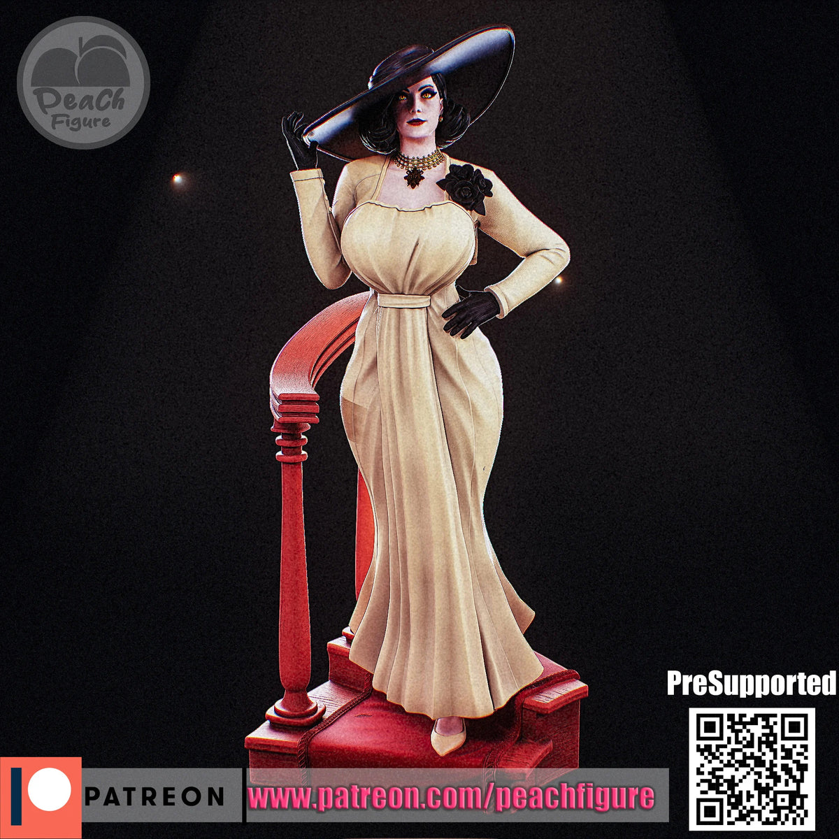lady dimitrescu figure removable dress Resident Evil Peach 3D STL – Hanifa Friday '25