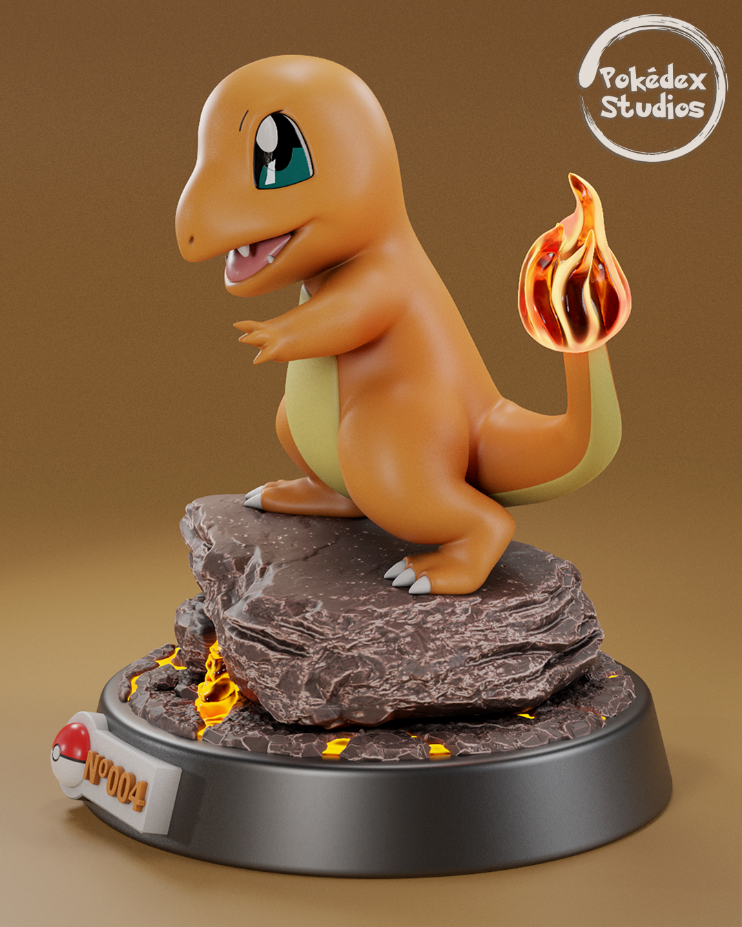 Charmander Pokemon Pokedex Studios 004 3D STL