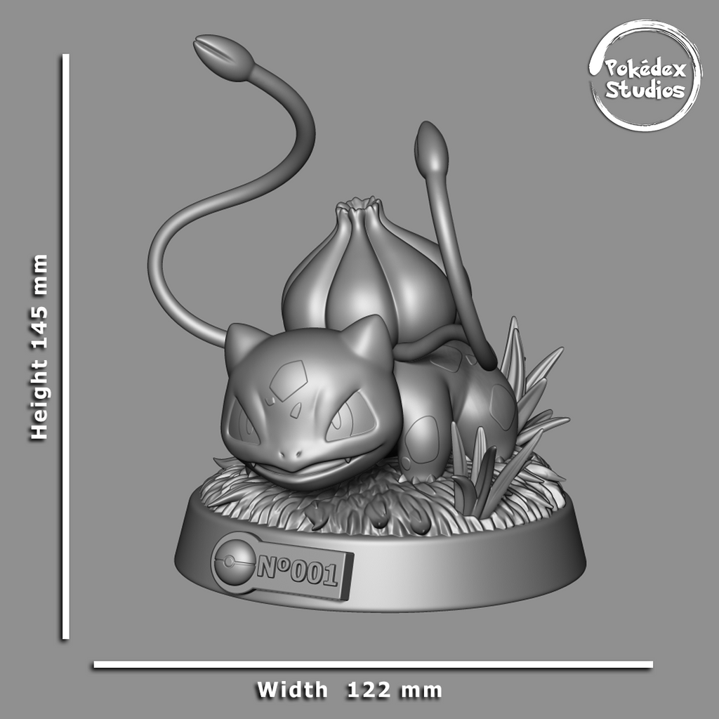 Bulbasaur Pokemon Pokedex 001 3D STL