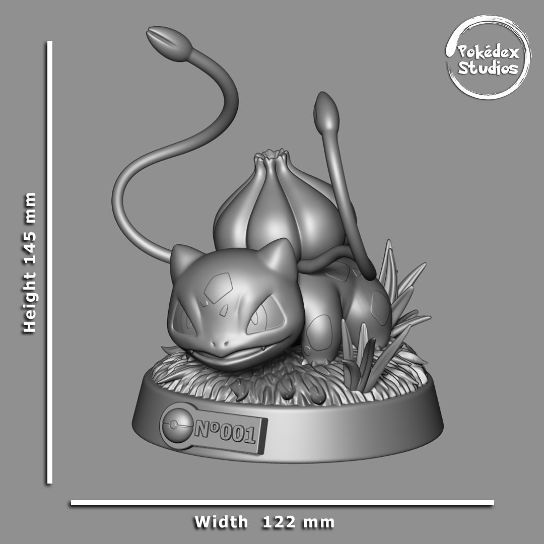 Bulbasaur Pokemon Pokedex 001 3D STL