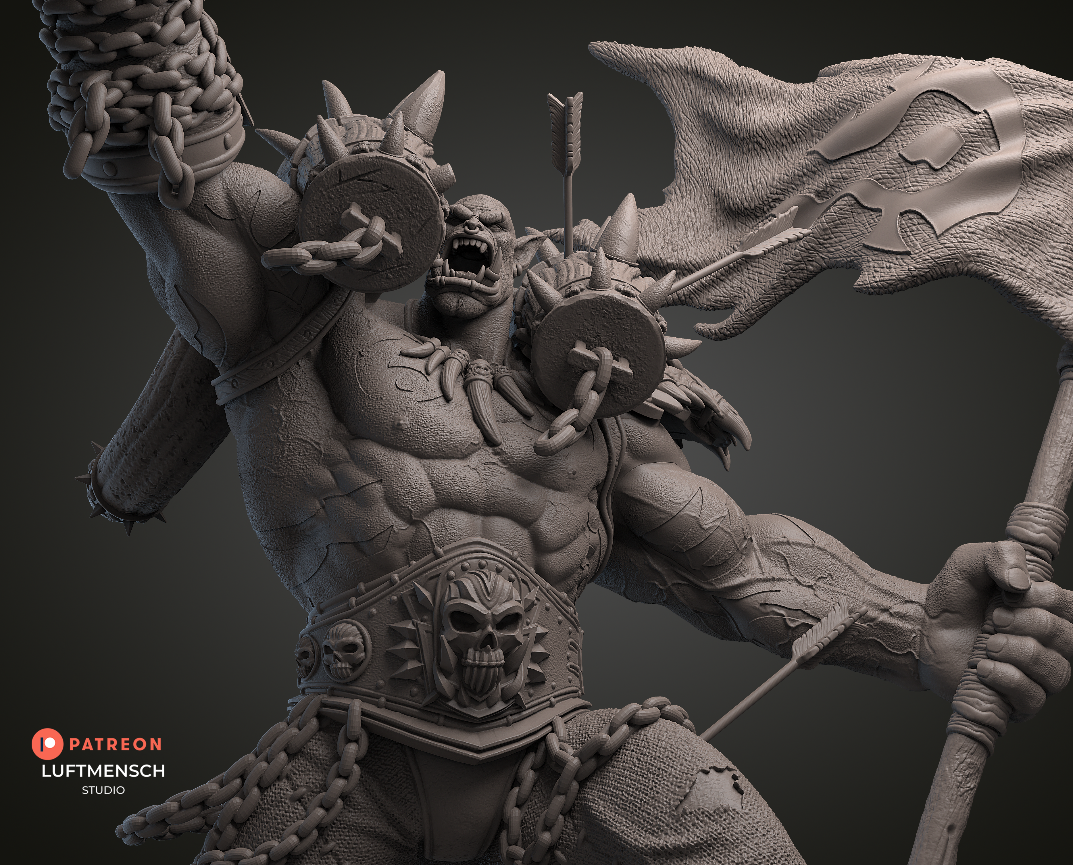 Garrosh Hellscream Horde Flag Luftmensch 3D STL
