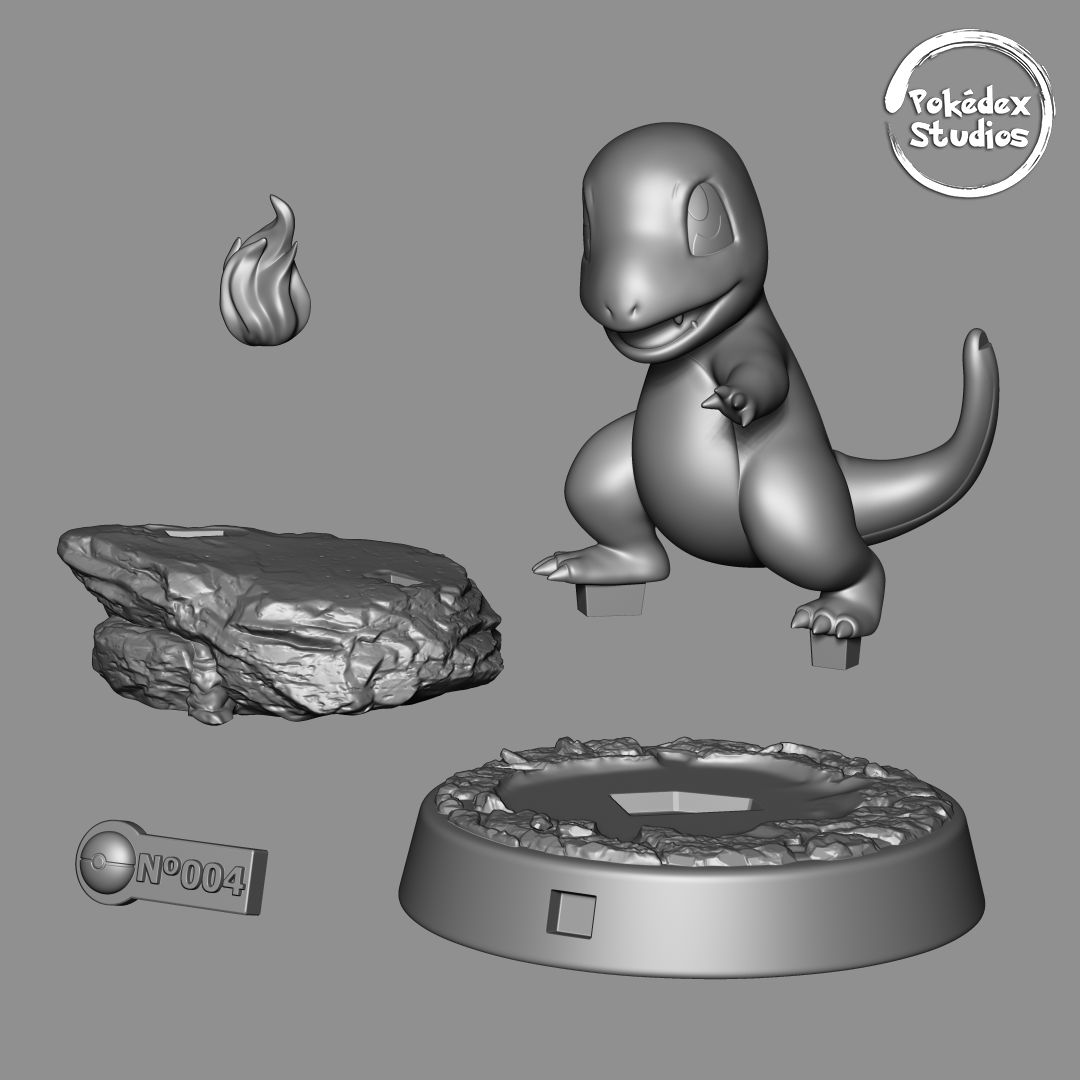 Charmander Pokemon Pokedex Studios 004 3D STL
