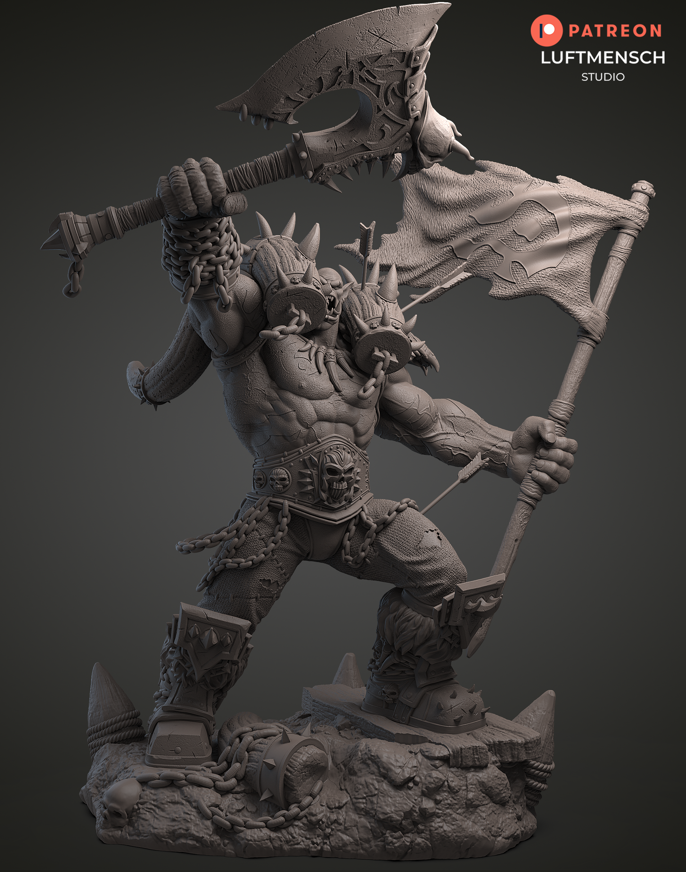Garrosh Hellscream Horde Flag Luftmensch 3D STL