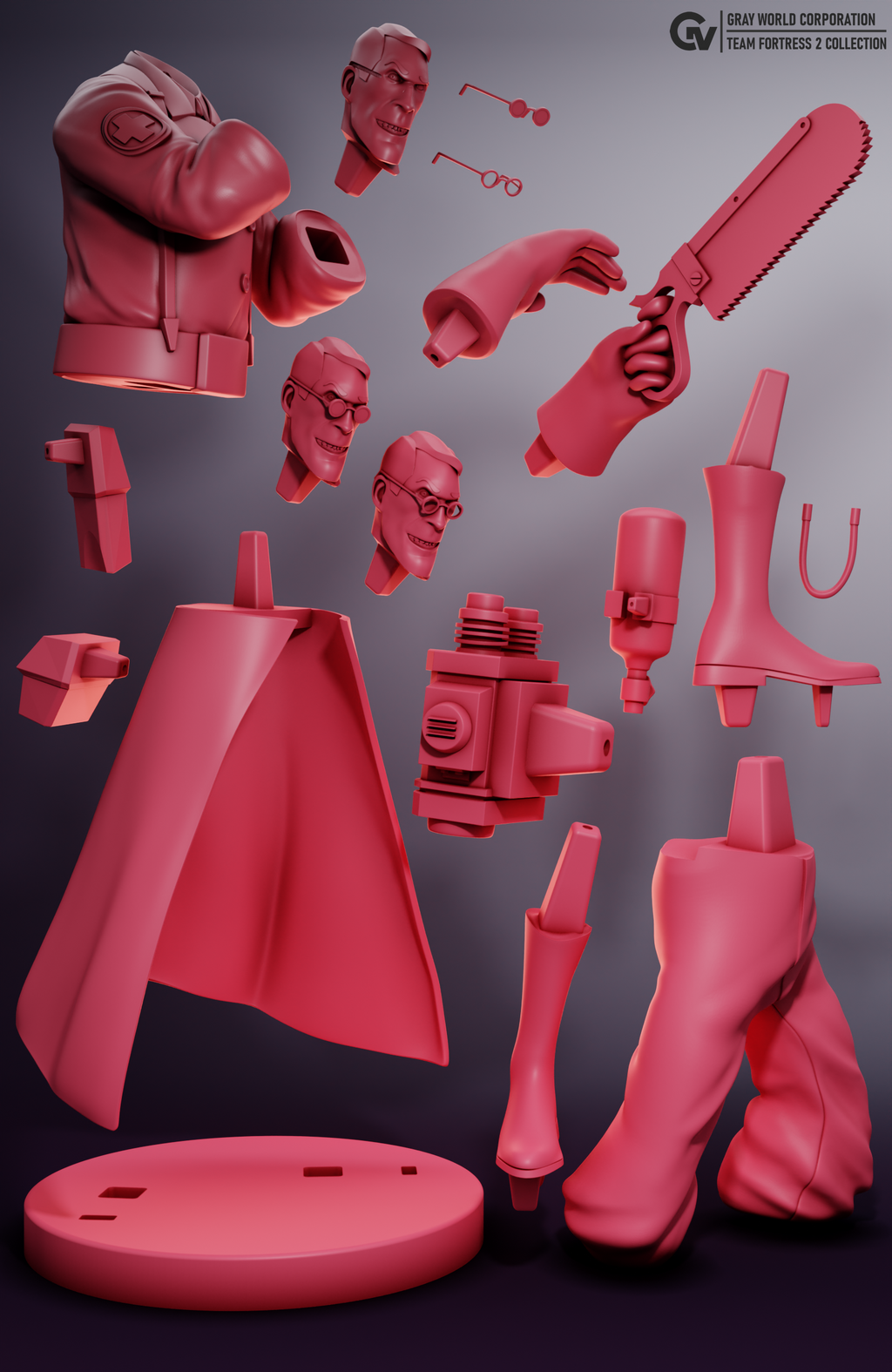 Medic sınıfı class Team Fortress 2 3D STL