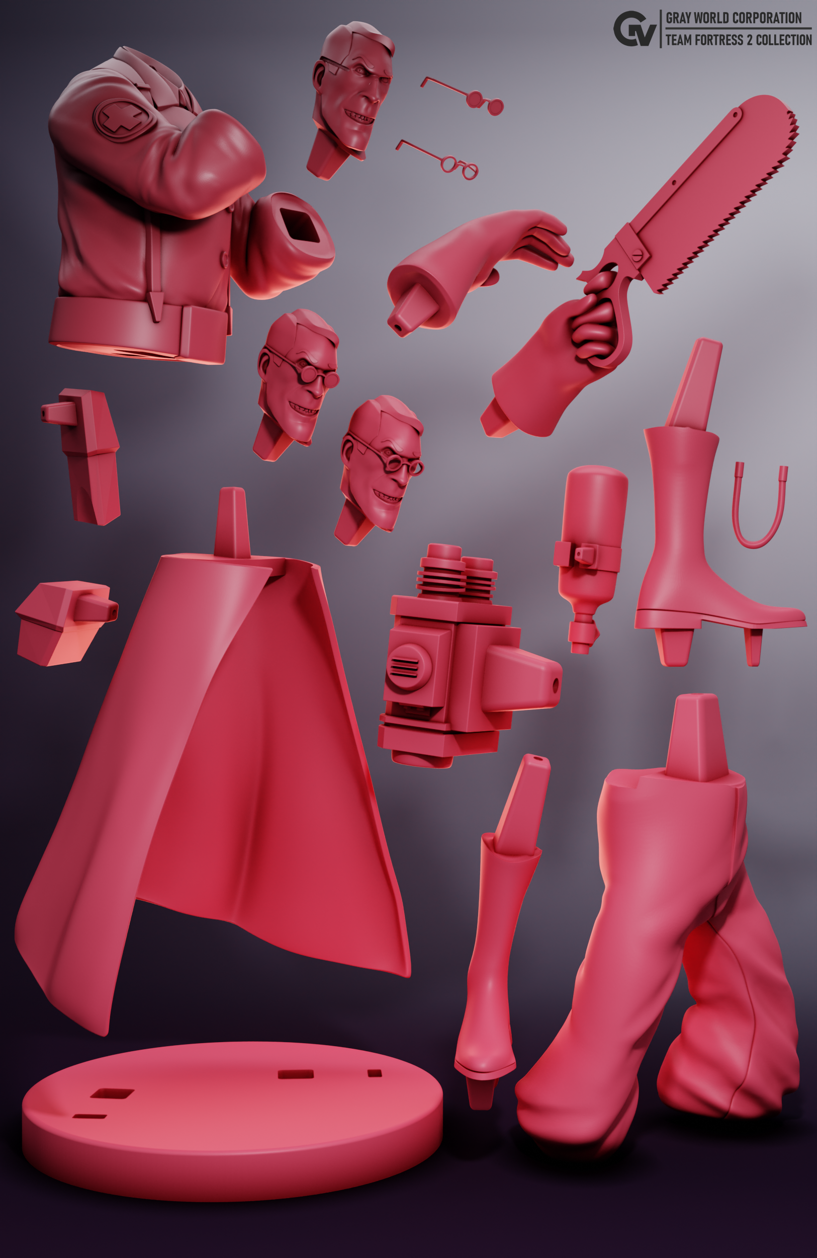 Medic sınıfı class Team Fortress 2 3D STL