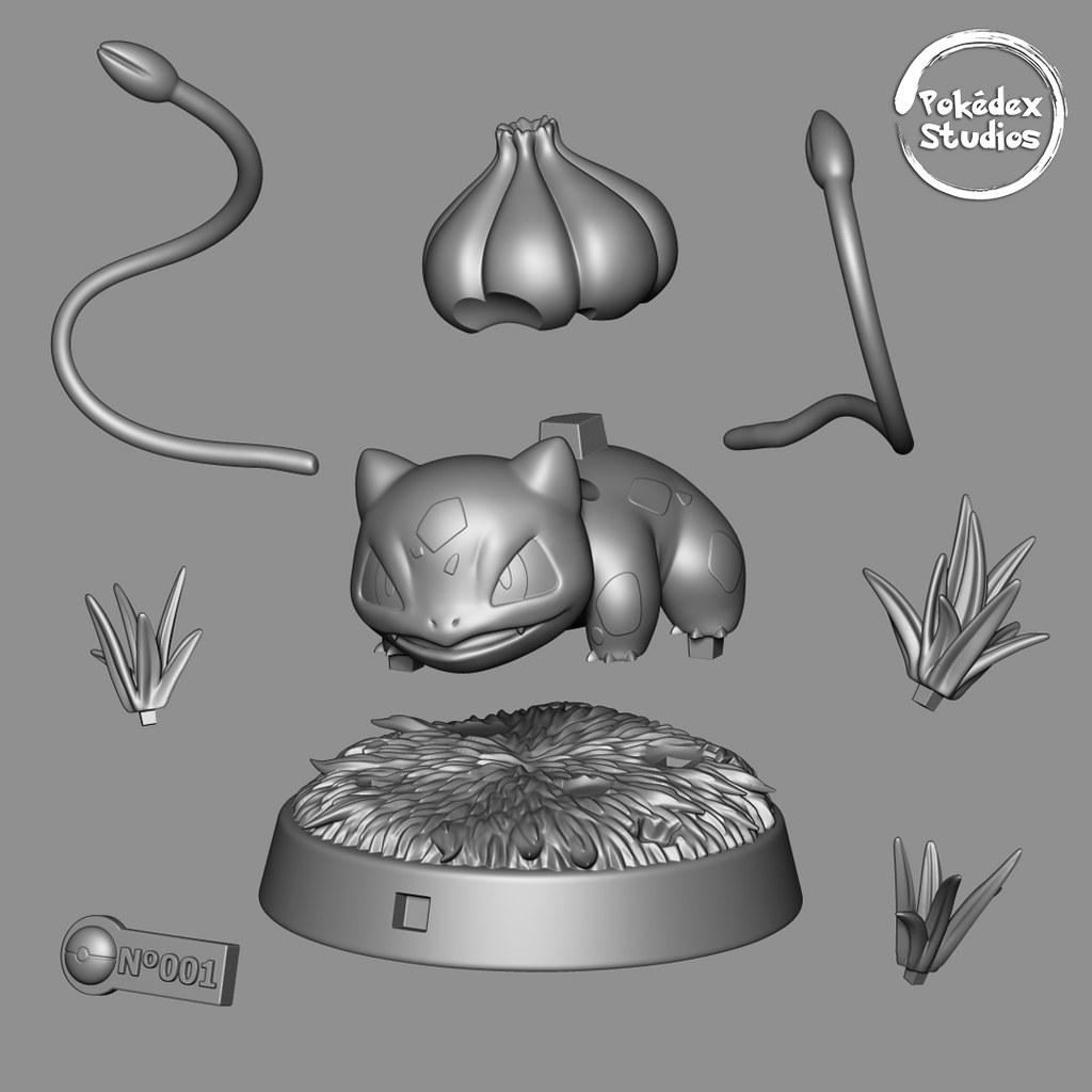 Bulbasaur Pokemon Pokedex 001 3D STL