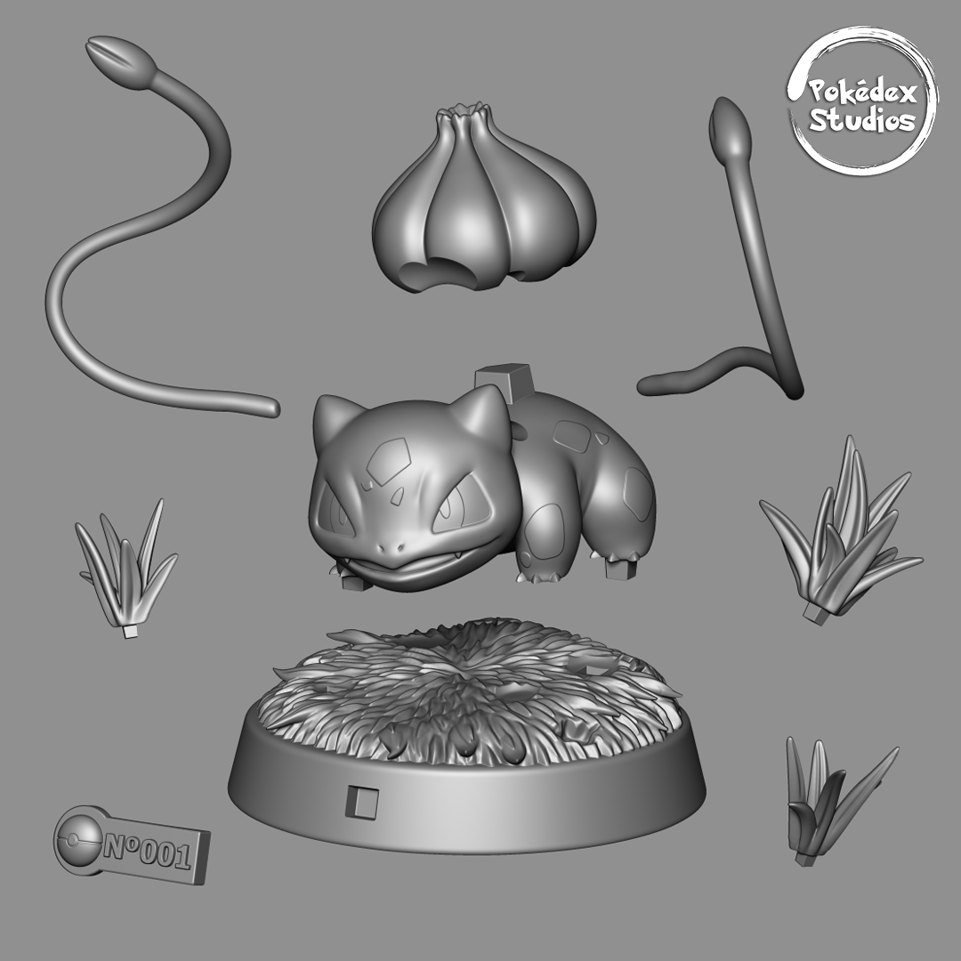 Bulbasaur Pokemon Pokedex 001 3D STL