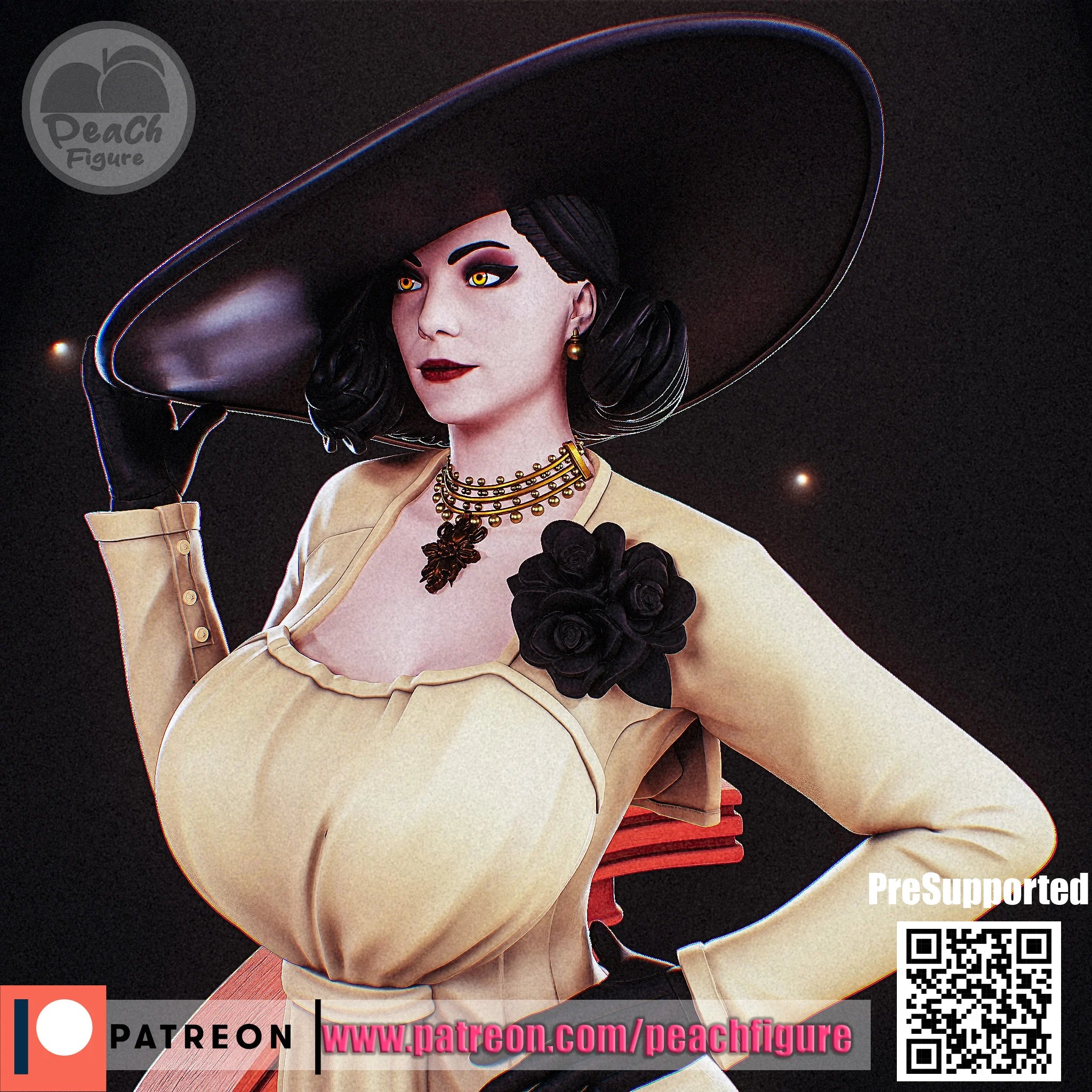 Lady Dimitrescu Resident Evil Peach figure 3D STL