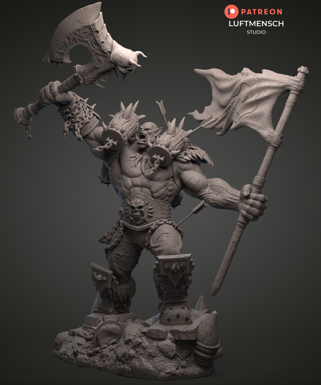 Garrosh Hellscream Horde Flag Luftmensch 3D STL
