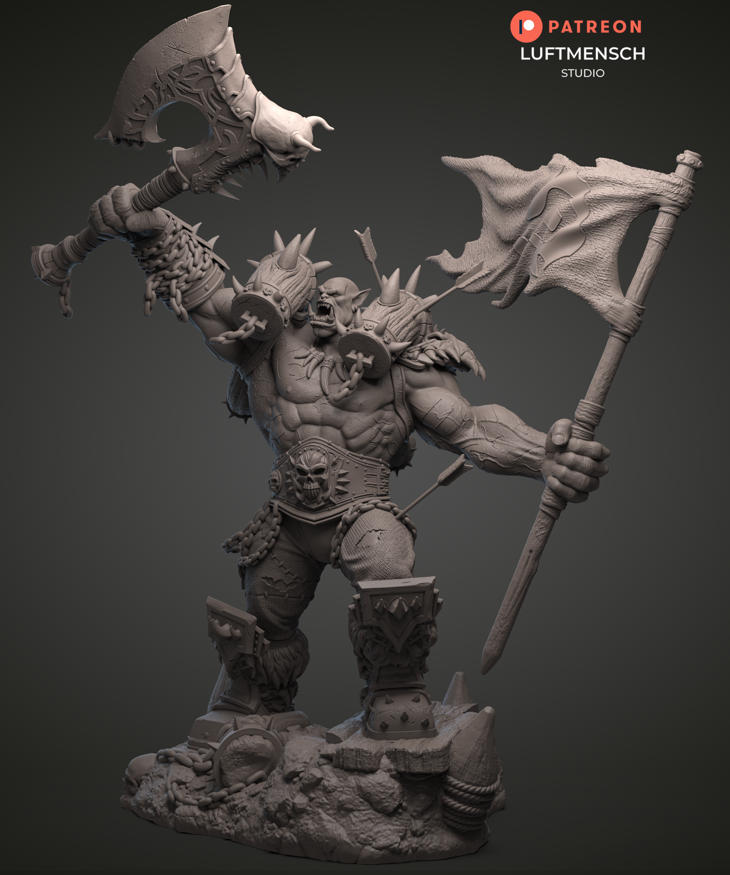 Garrosh Hellscream Horde Flag Luftmensch 3D STL