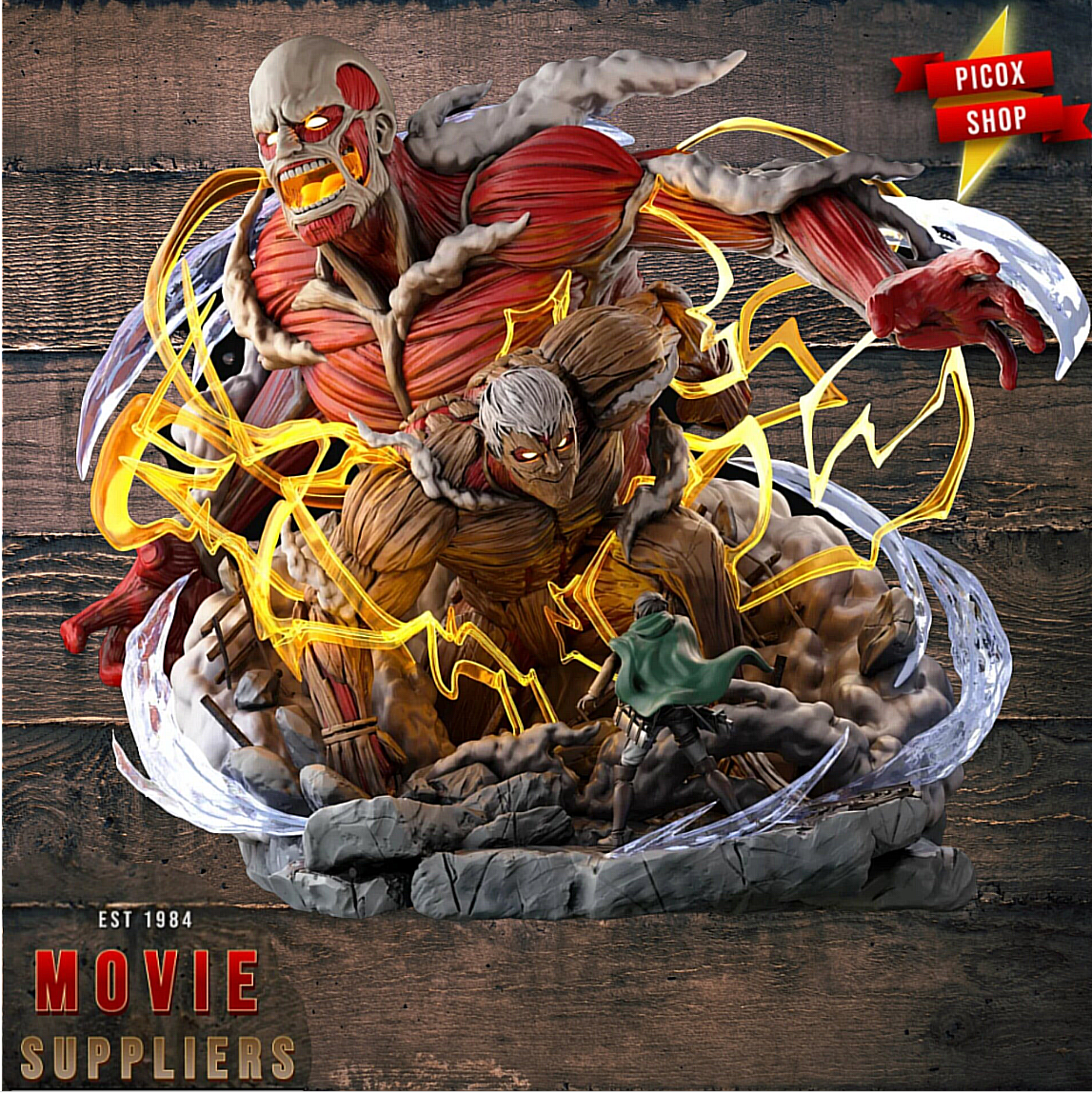 Armored titan and Colossal Attack on Titan 3D STL