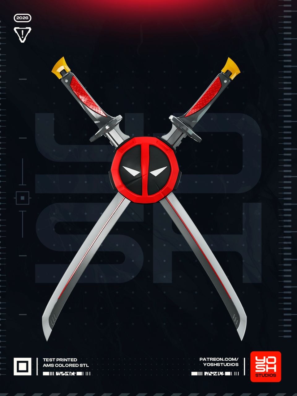 Deadpool Rivals Weapons Silah 3D STL
