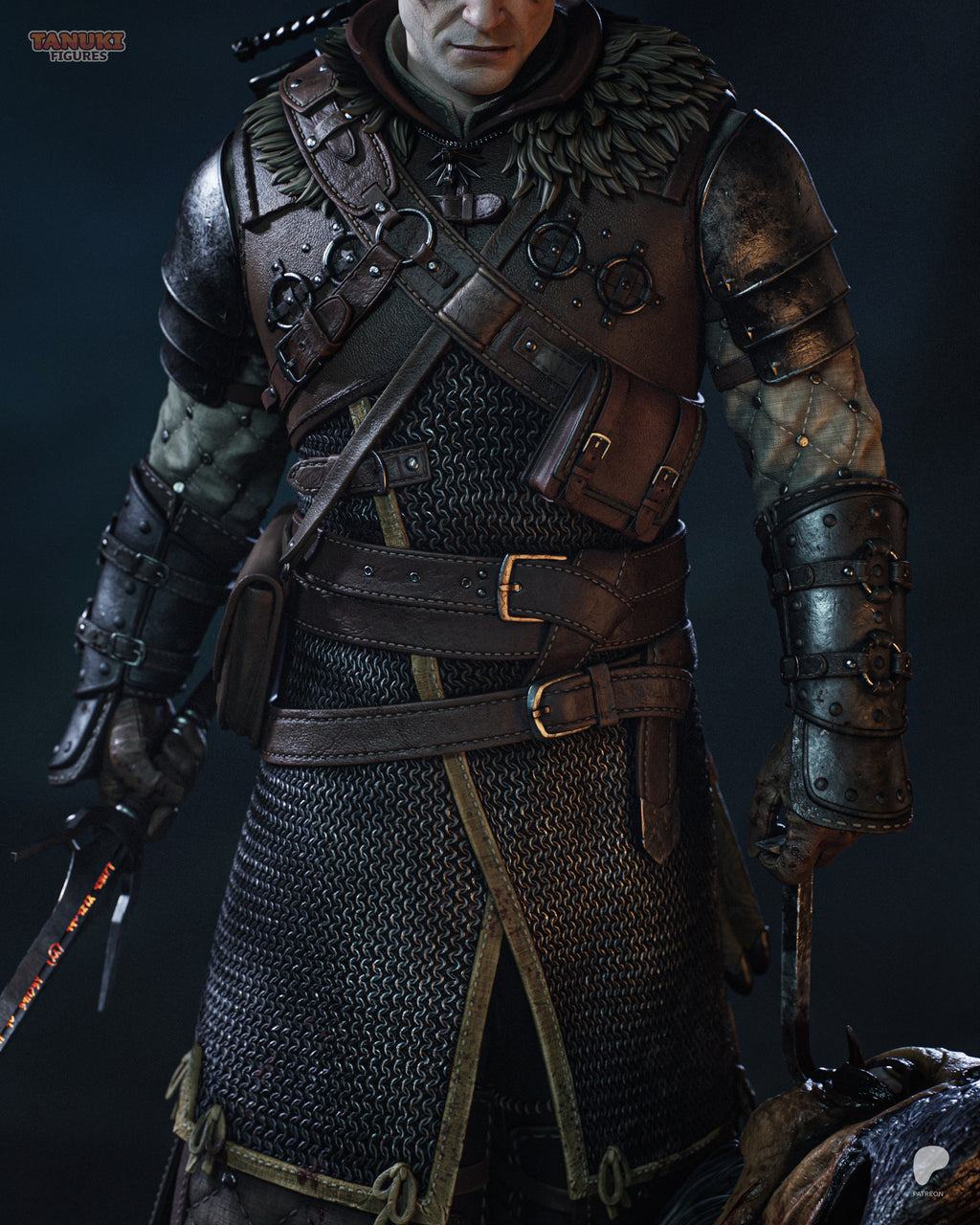 Geralt of Rivia Witcher3 Tanuki Monster 3D STL