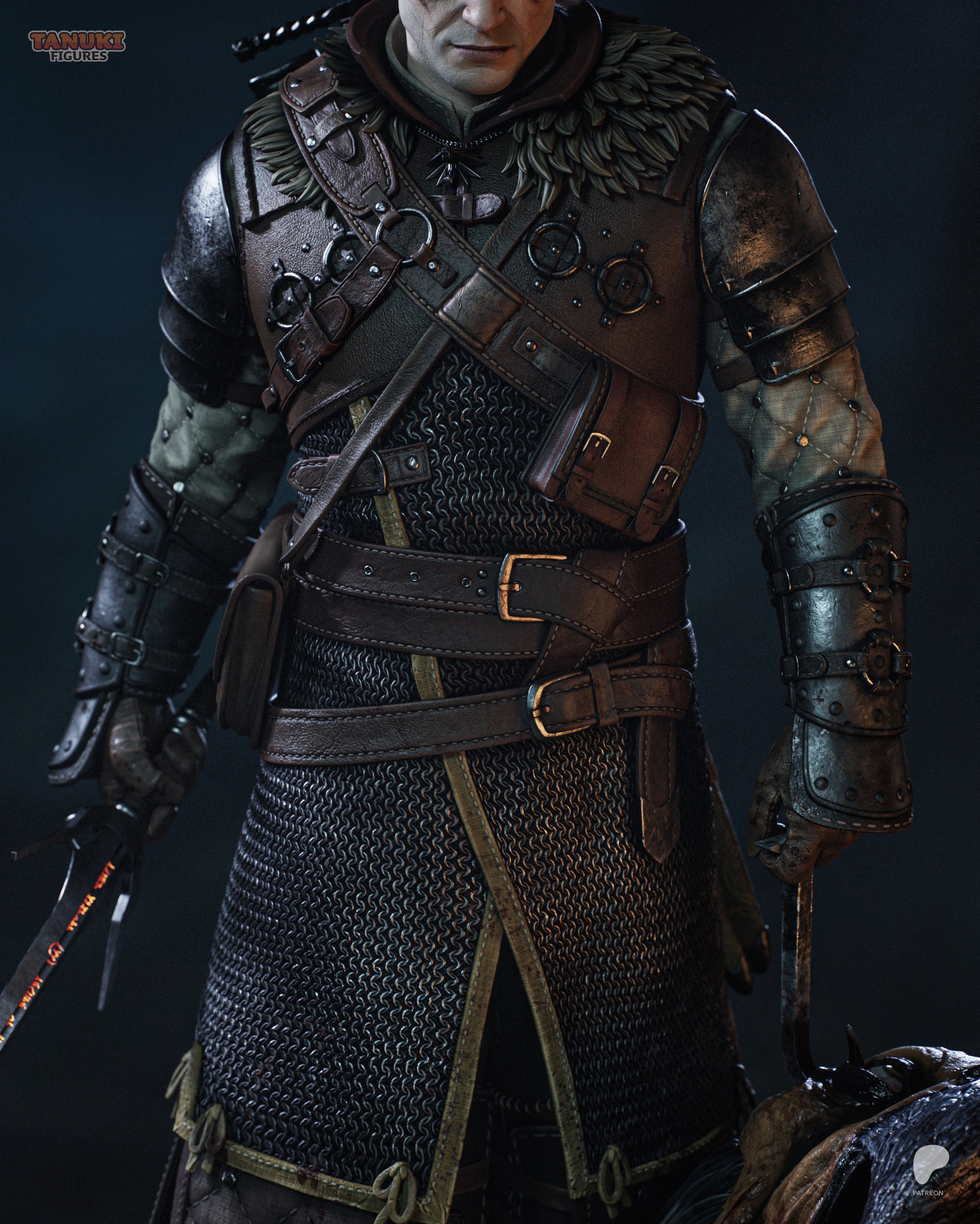 Geralt of Rivia Witcher3 Tanuki Monster 3D STL
