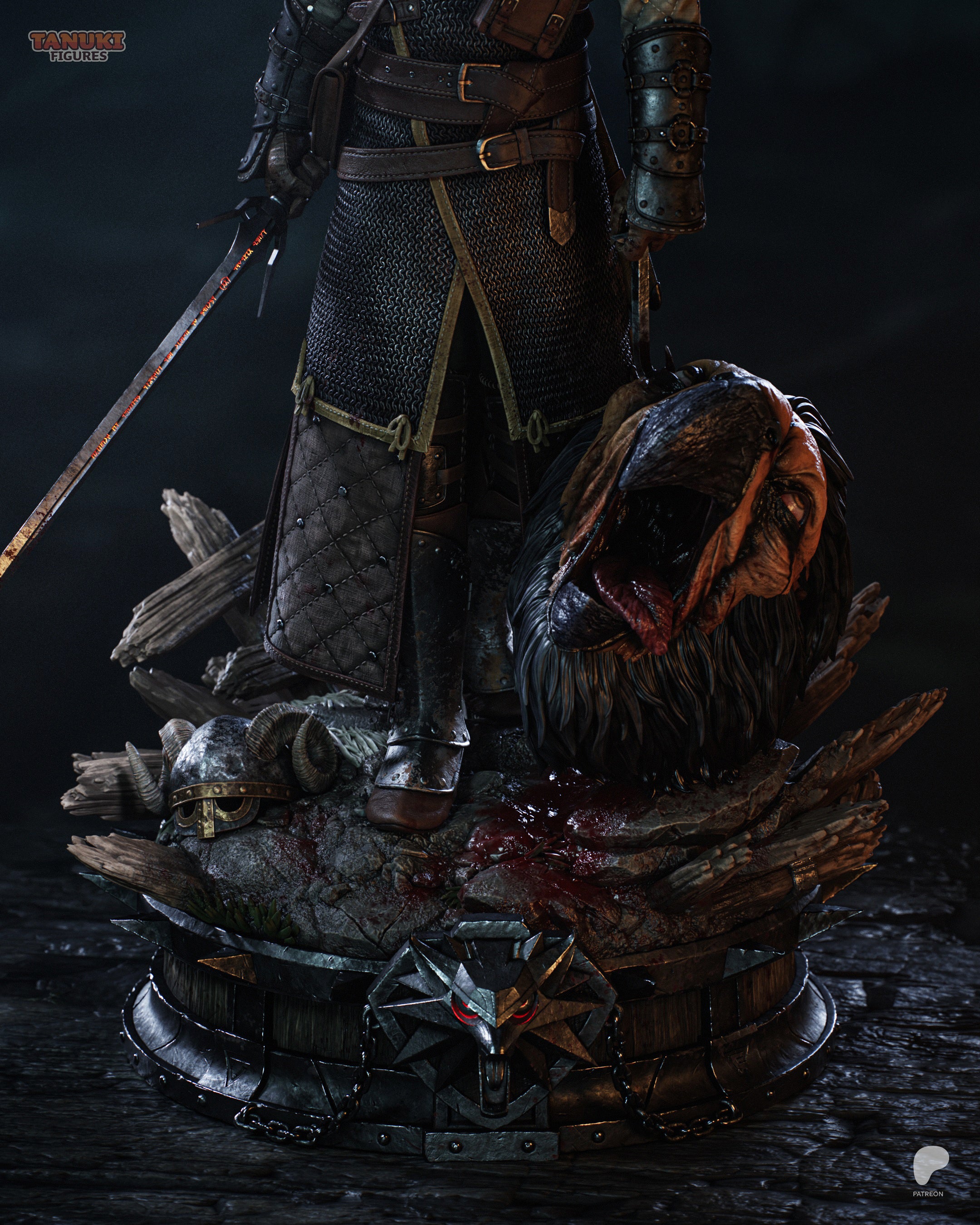 Geralt of Rivia Witcher3 Tanuki Monster 3D STL
