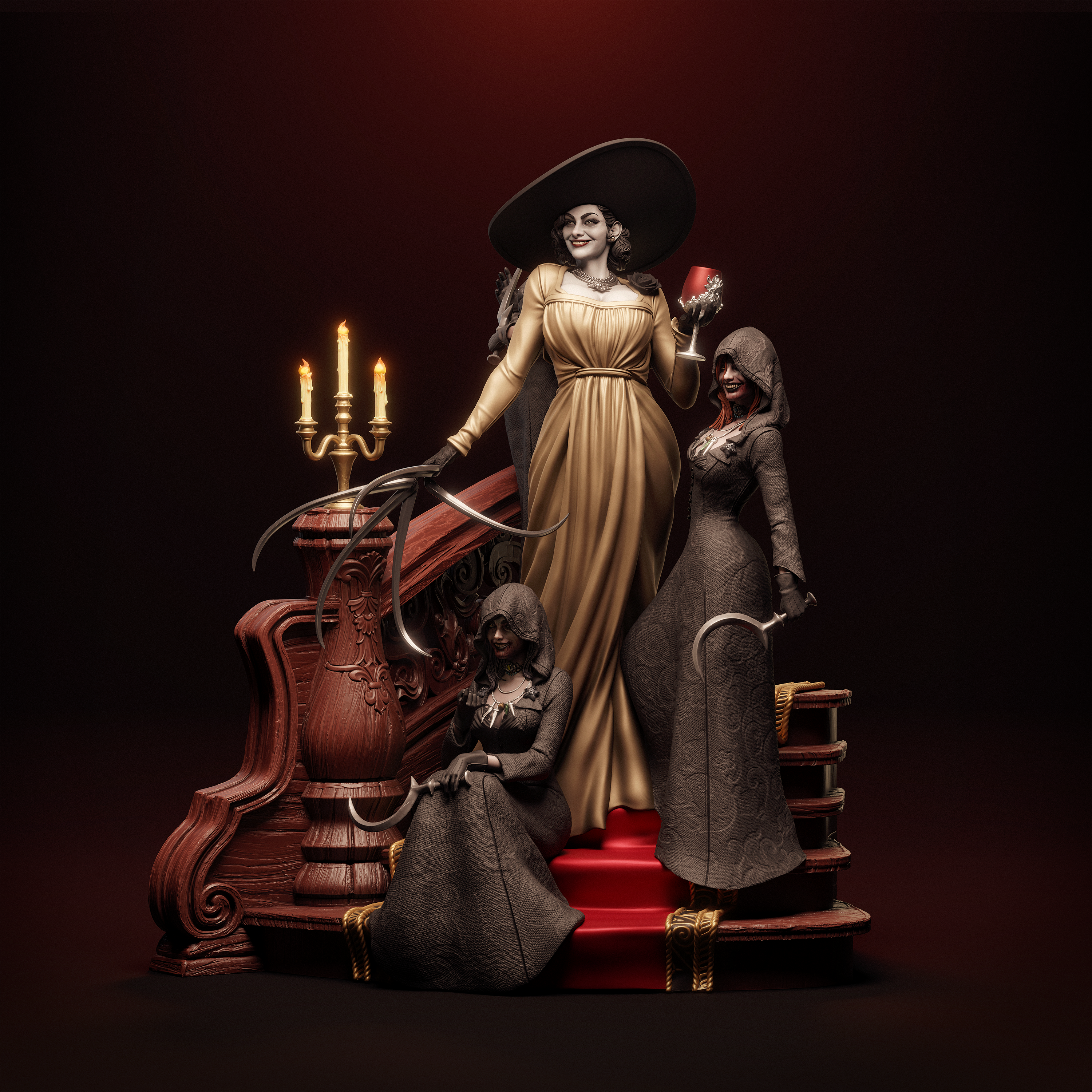 Dimitrescu Sisters Resident evil Cassandra Bela CA 3D STL