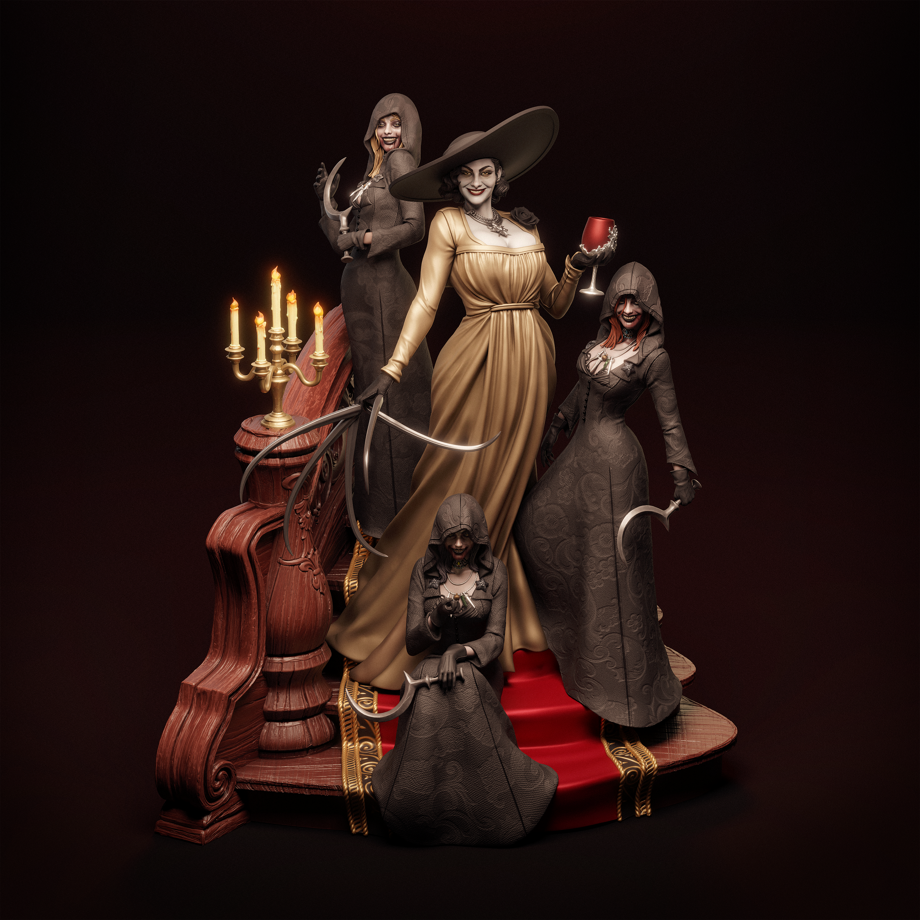 Dimitrescu Sisters Resident evil Cassandra Bela CA 3D STL