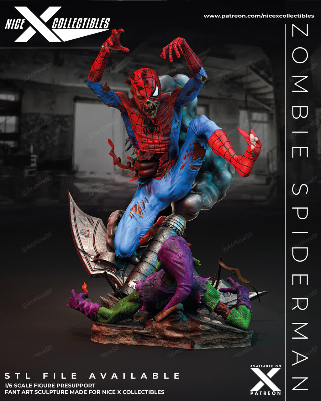 Zombie Spiderman Nice Collectibles Marvel 3D STL