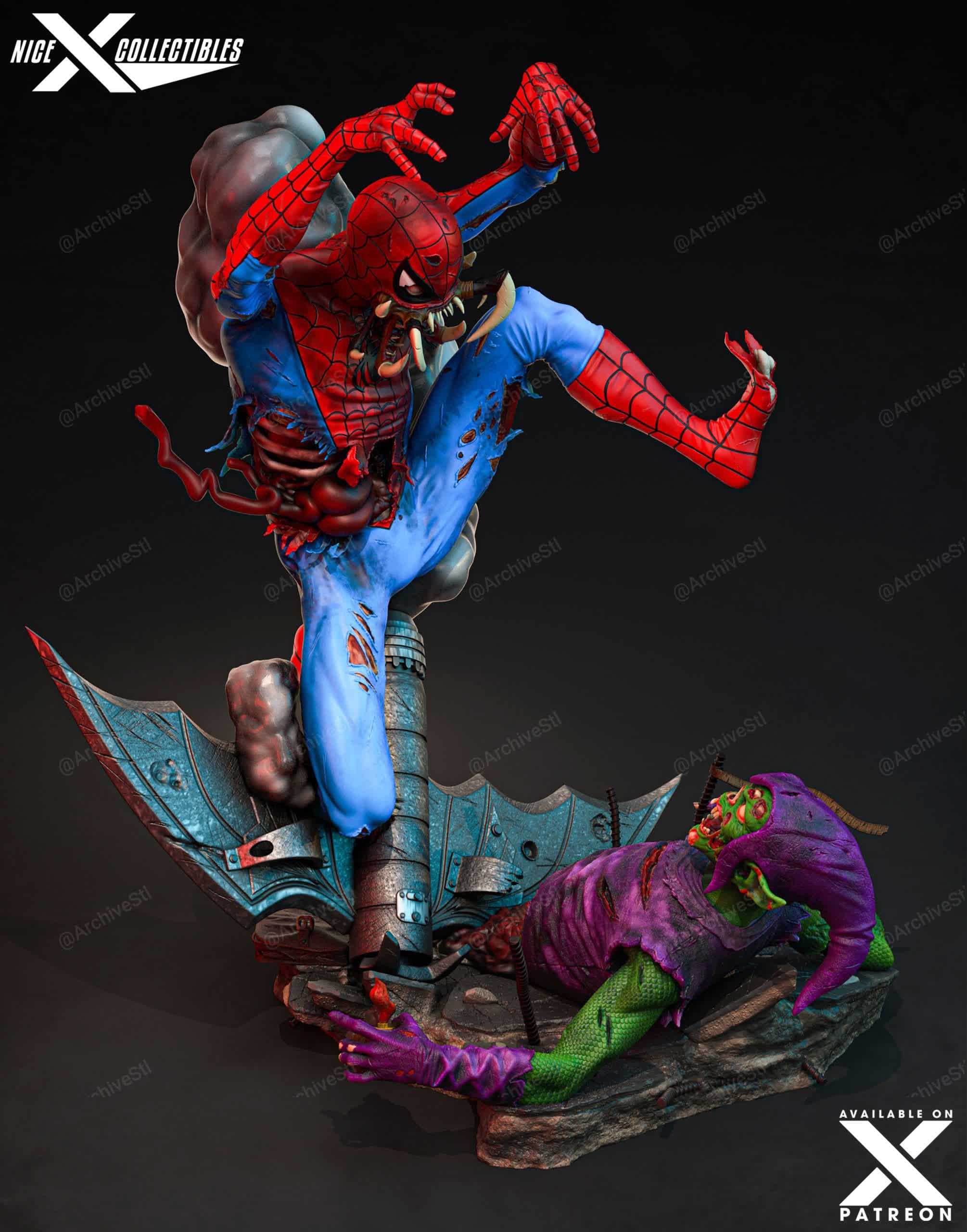 Zombie Spiderman Nice Collectibles Marvel 3D STL